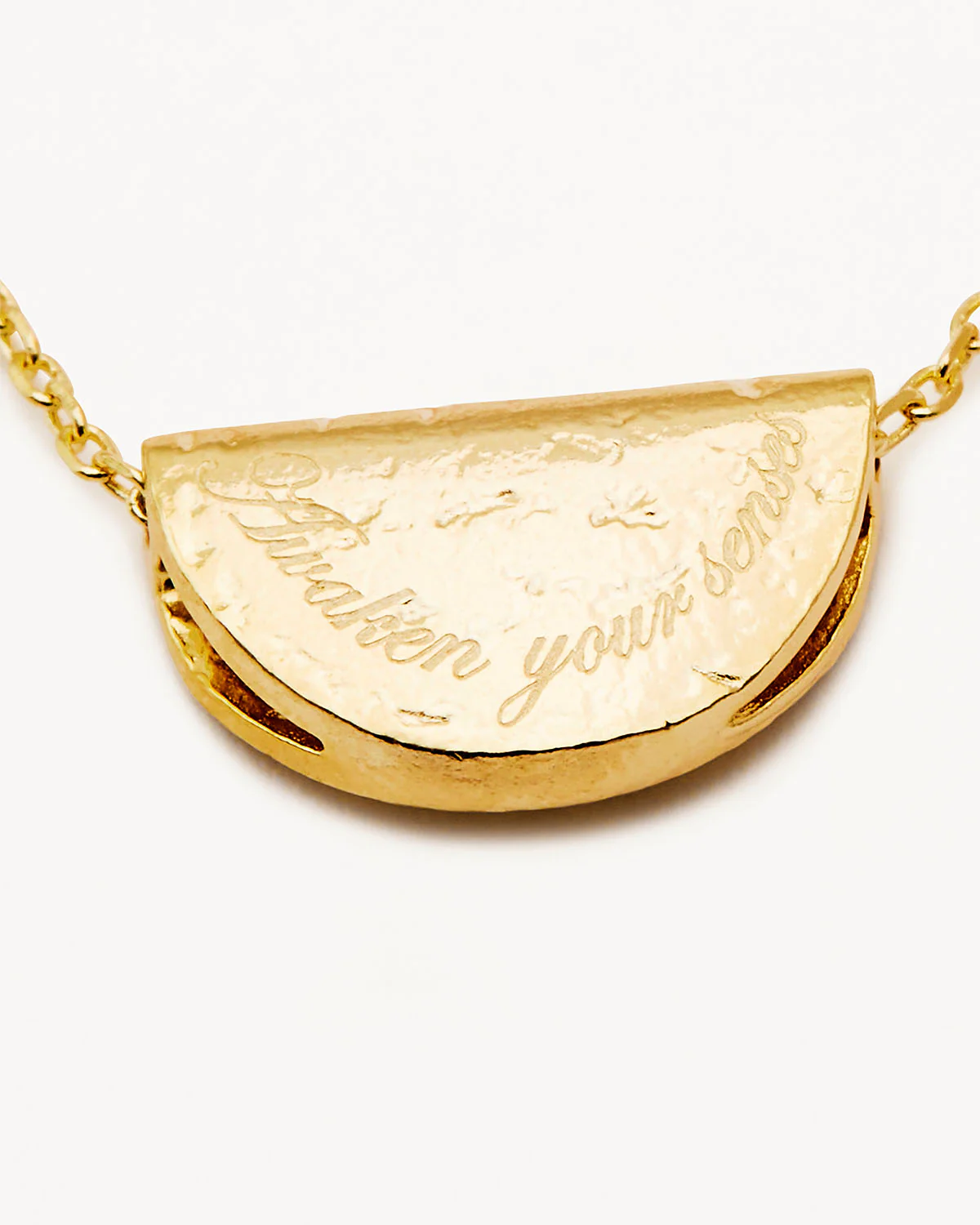 18k Gold Vermeil Lotus Birthstone Necklace - February - Amethyst - Image 4