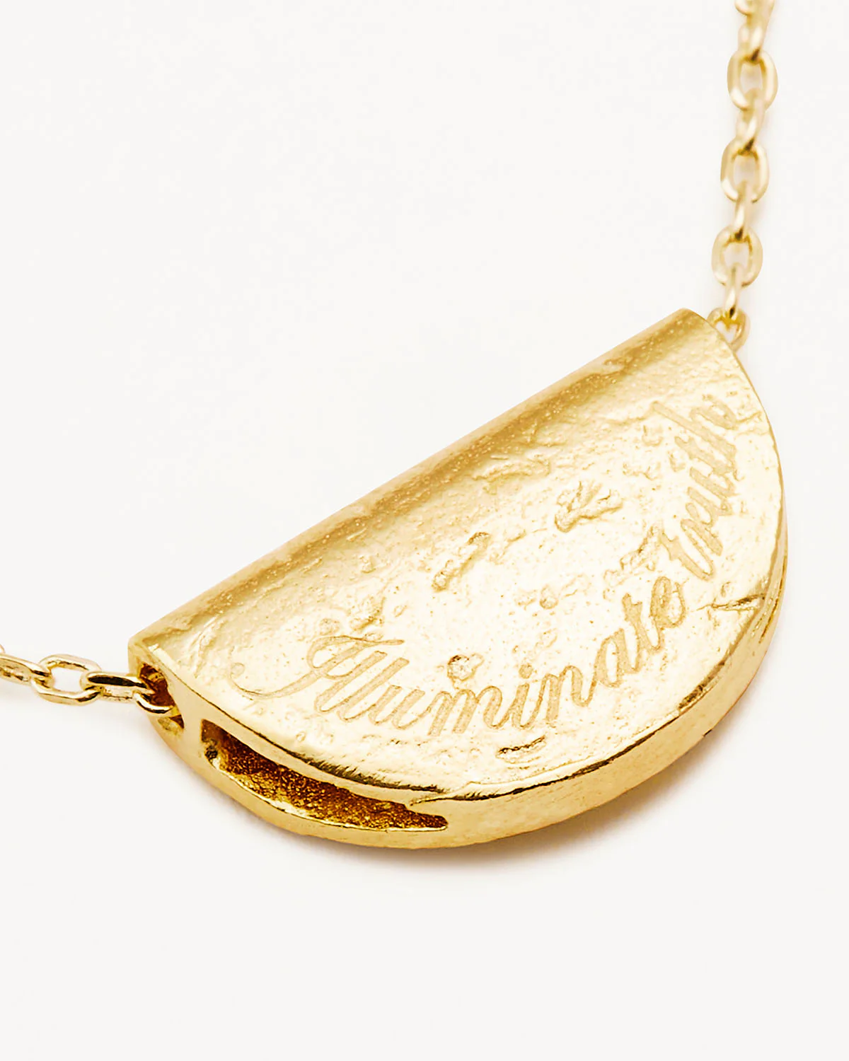 18k Gold Vermeil Lotus Birthstone Necklace - November - Citrine - Image 4