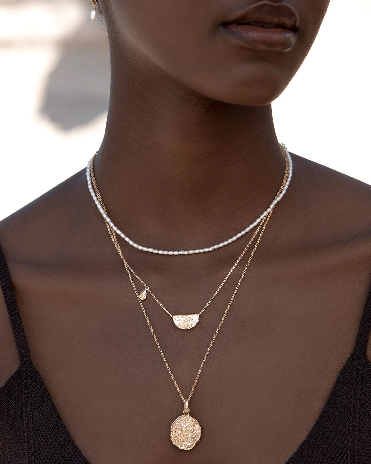 18k Gold Vermeil Lotus Birthstone Necklace - November - Citrine - Image 6