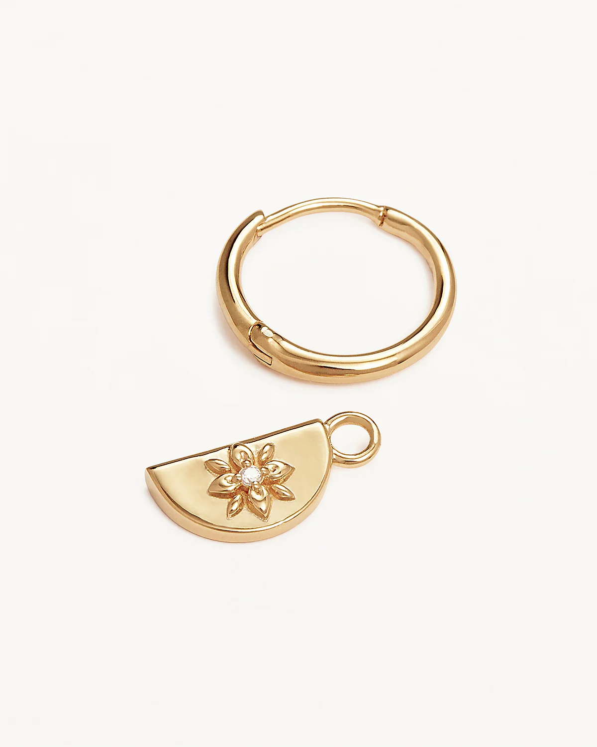 18k Gold Vermeil Lotus Hoops - Image 3