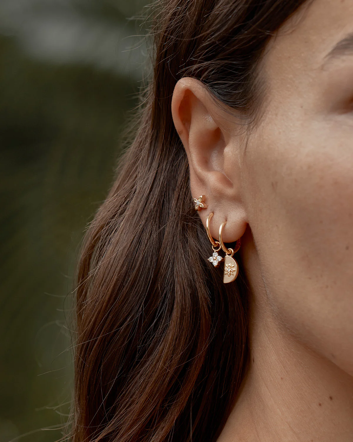 18k Gold Vermeil Lotus Hoops - Image 4
