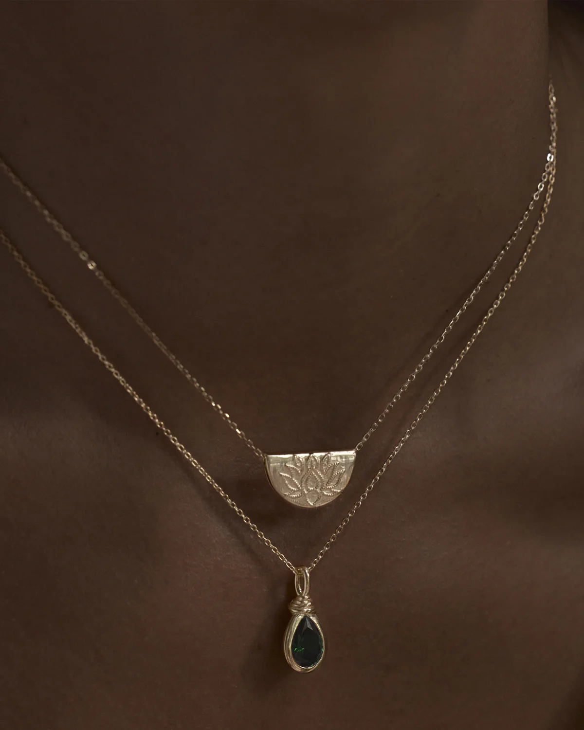 18k Gold Vermeil Lotus Necklace - Image 5
