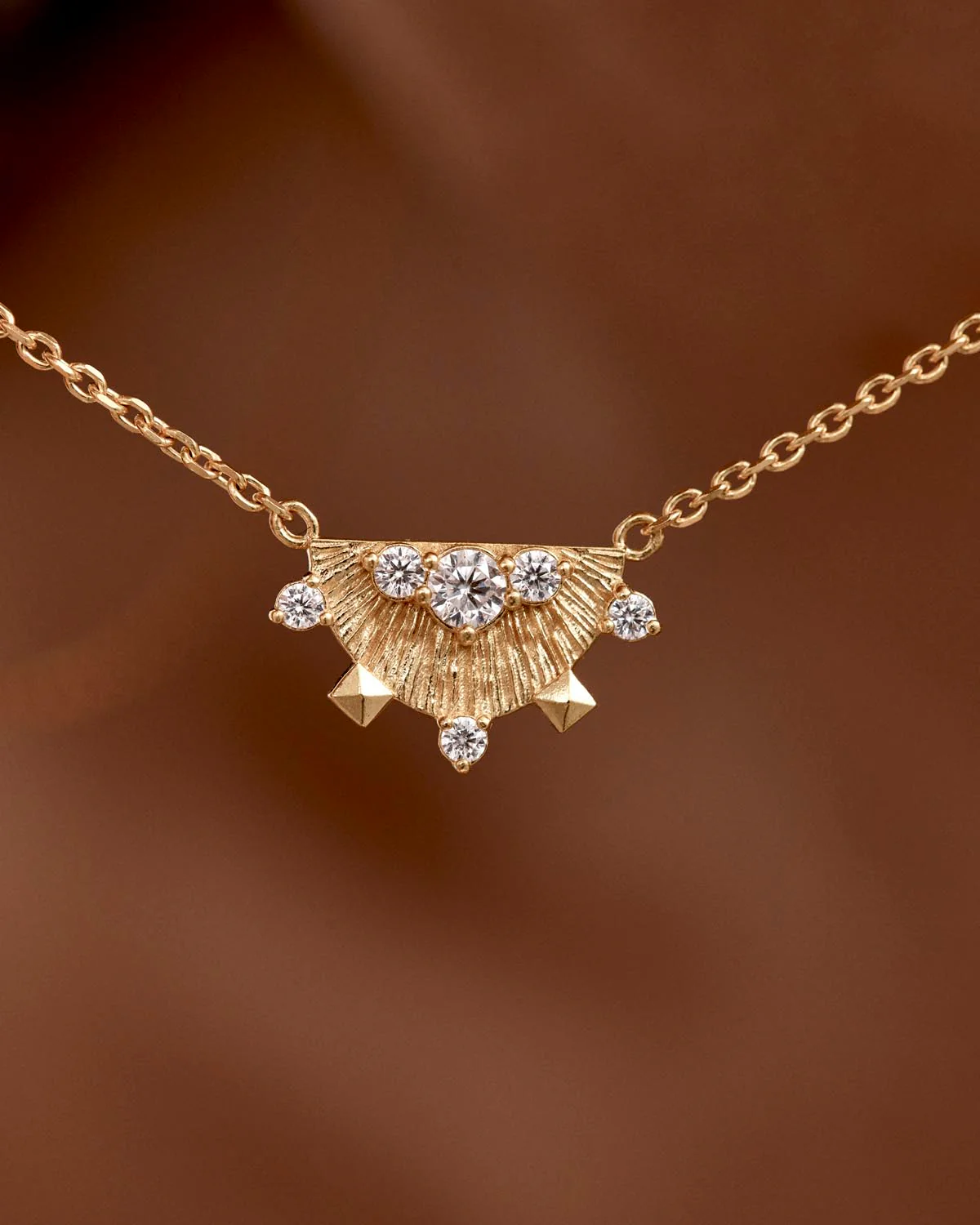 18k Gold Vermeil Lotus Rain Necklace - Image 4