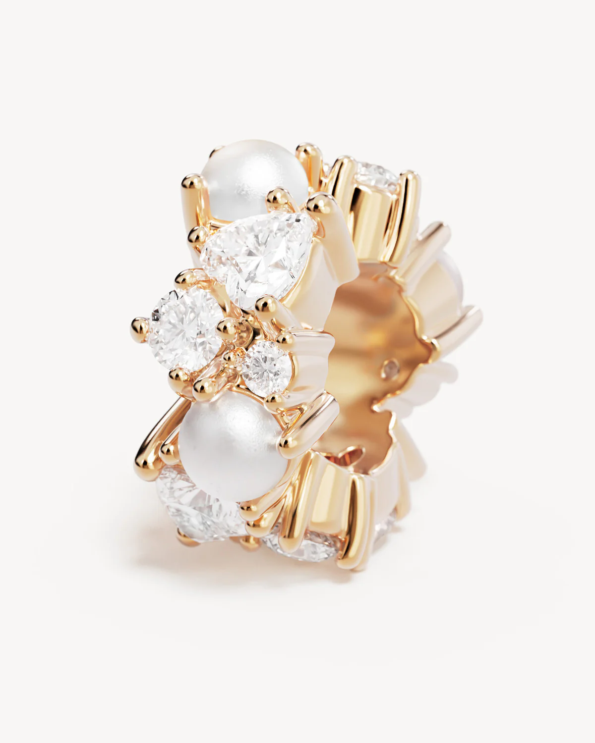 18k Gold Vermeil Love in Stillness Pearl Petal Charm - Image 4