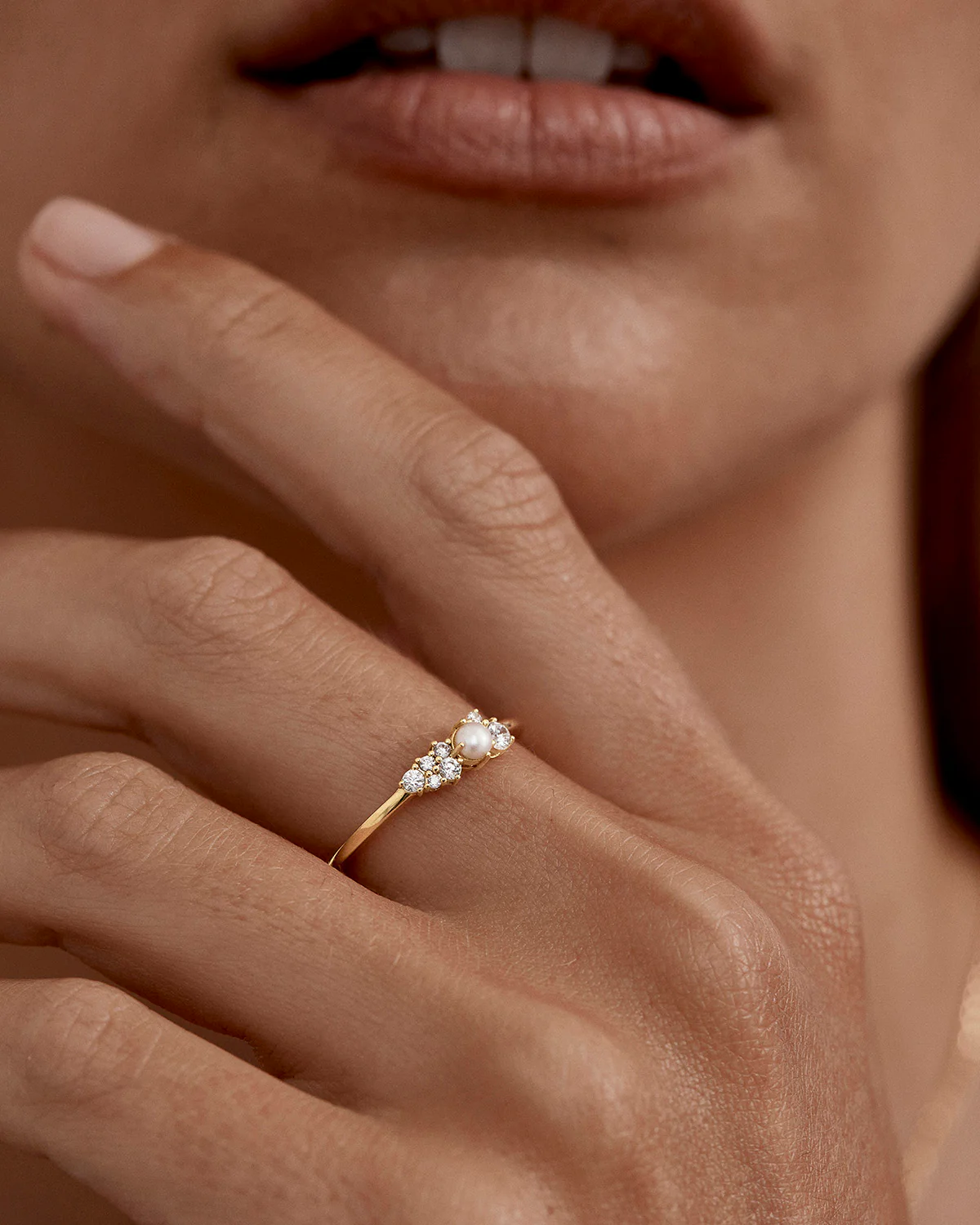 18k Gold Vermeil Love in Stillness Pearl Ring - Image 2