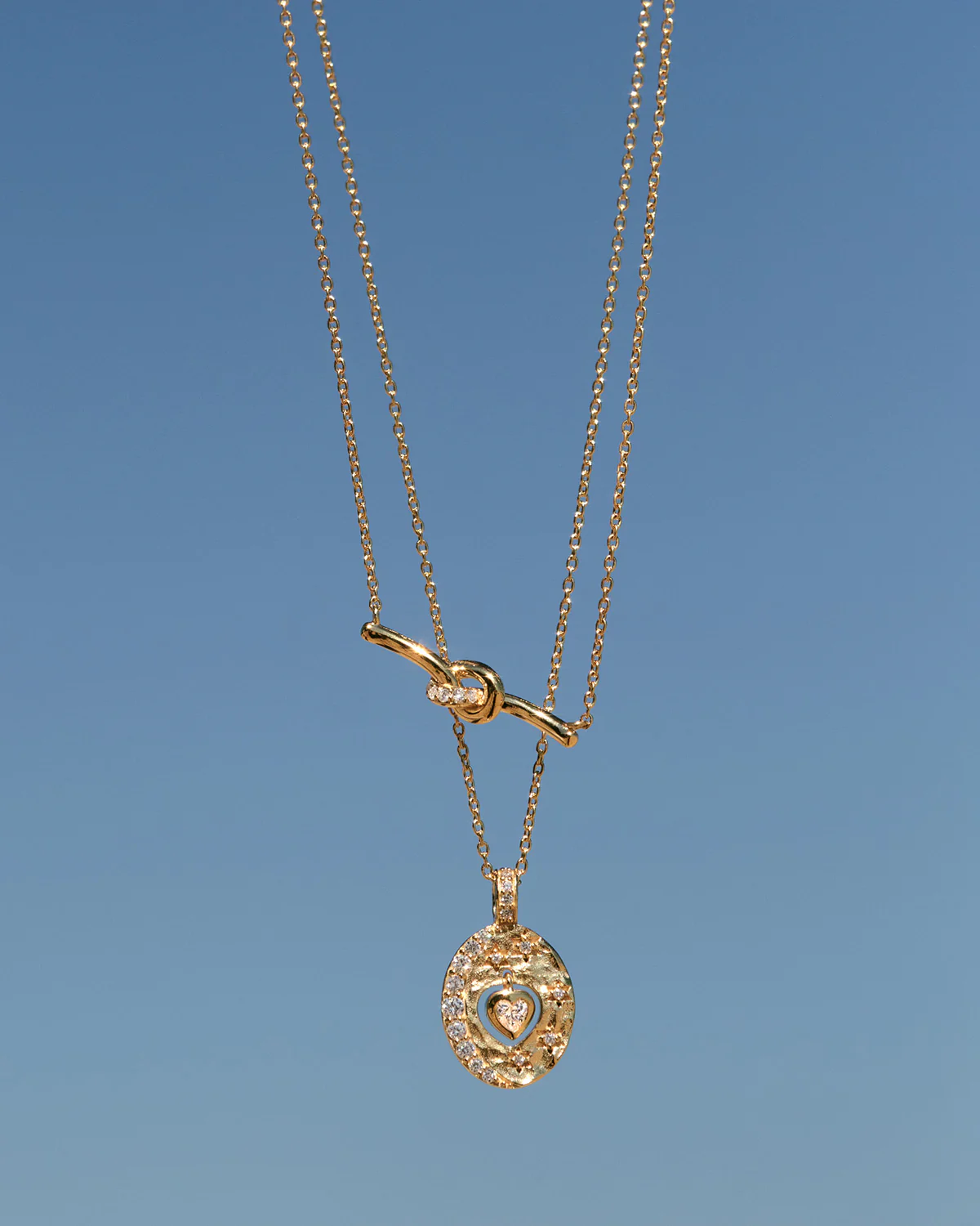 18k Gold Vermeil Love Knot Lab-Grown Diamond Necklace - Image 2