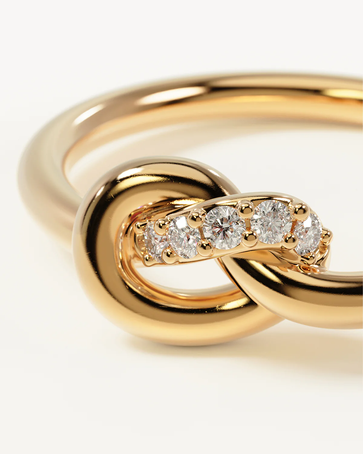 18k Gold Vermeil Love Knot Lab-Grown Diamond Ring - Image 3