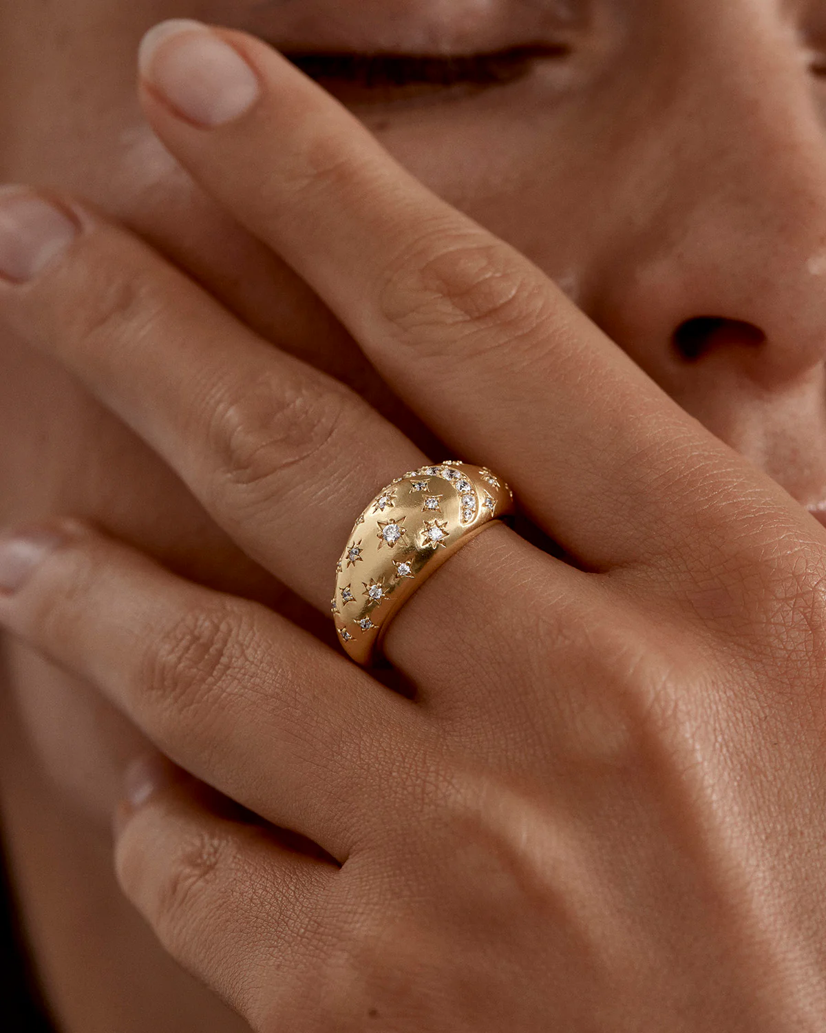 18k Gold Vermeil My Moon and Stars Ring - Image 2