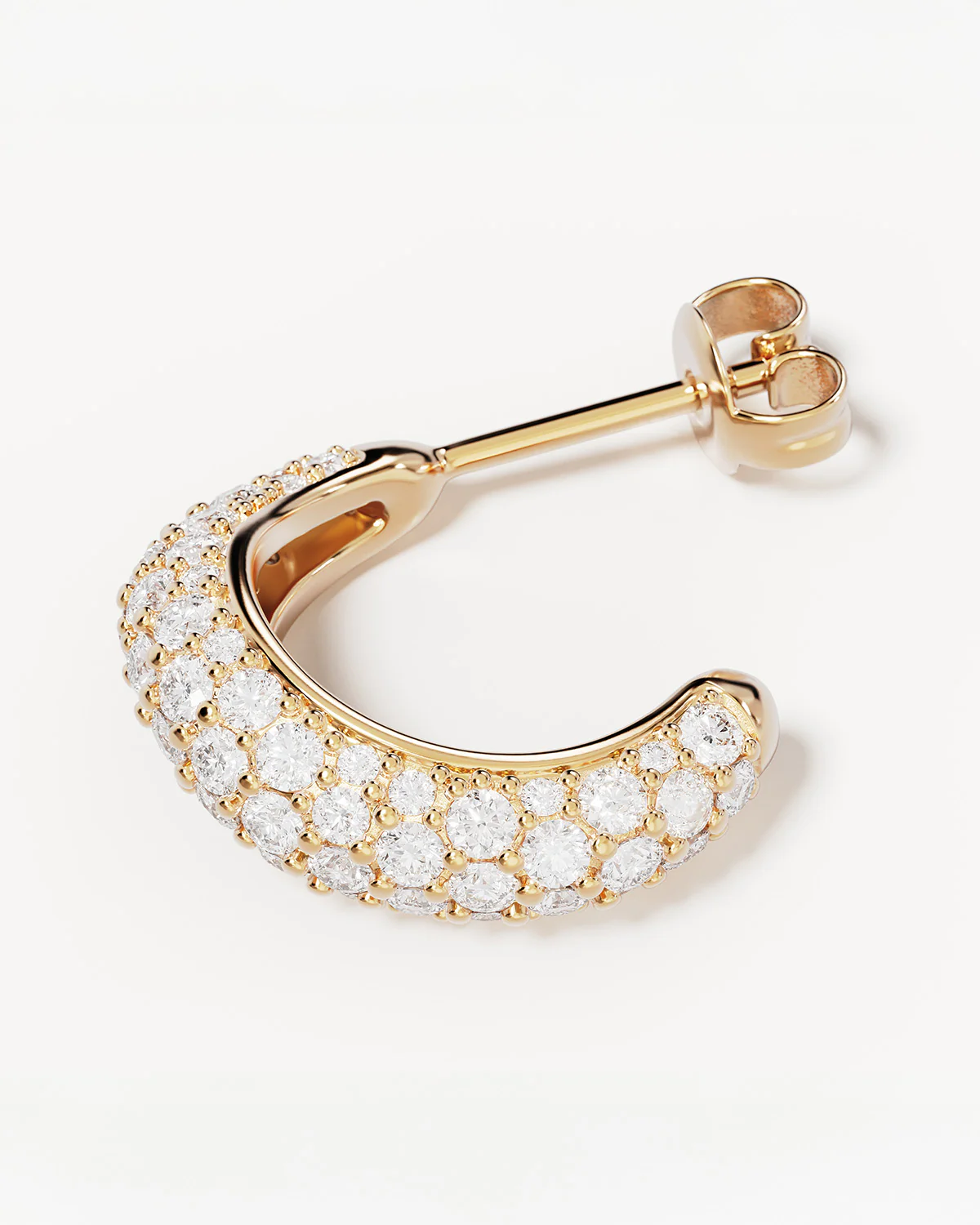 18k Gold Vermeil Crystal Wave Hoops - Image 3