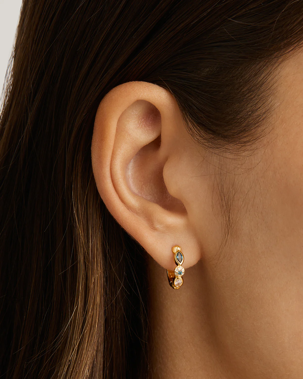18k Gold Vermeil Protection of Eye Hoops - Image 2