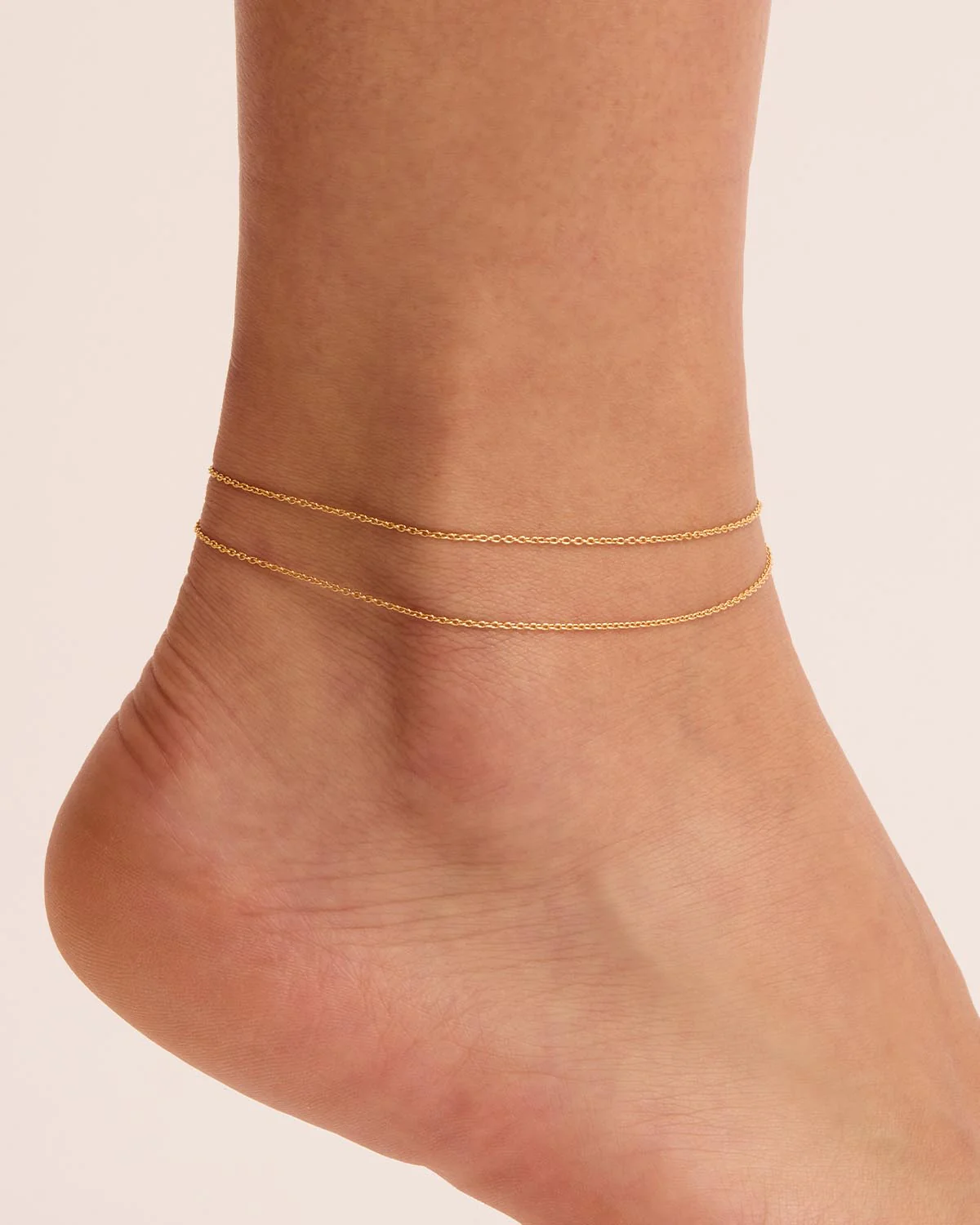 18k Gold Vermeil Purity Double Chain Anklet - Image 2