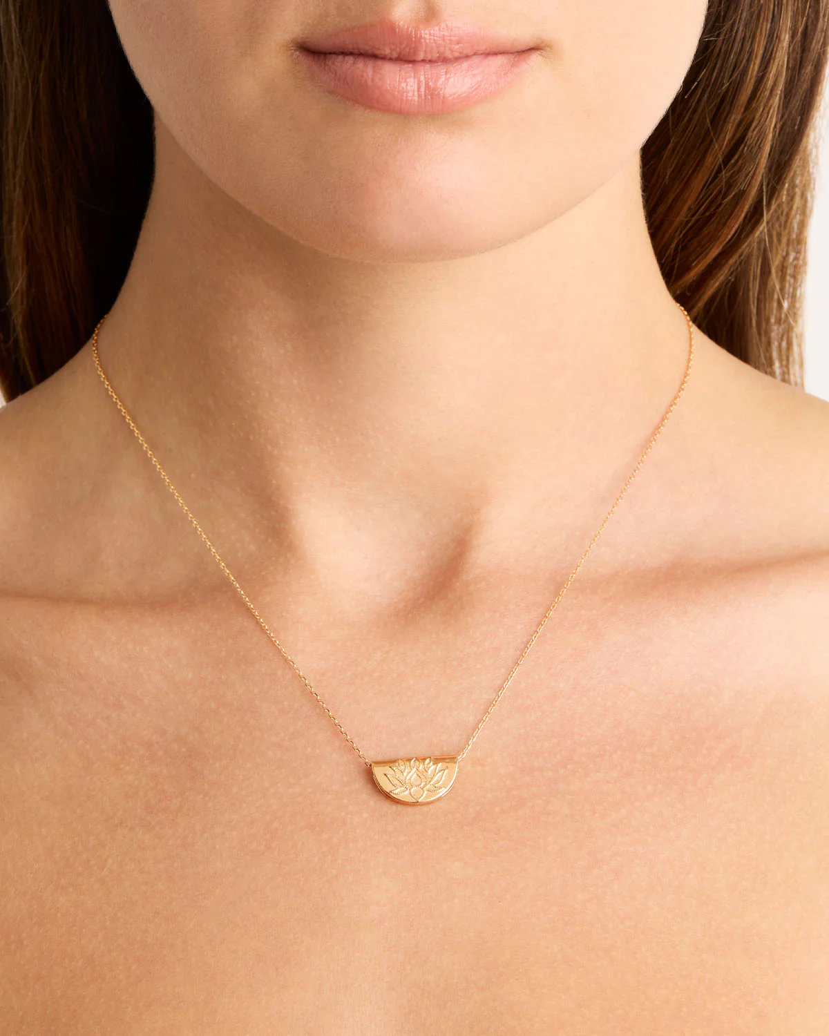18k Gold Vermeil Lotus Necklace - Image 3