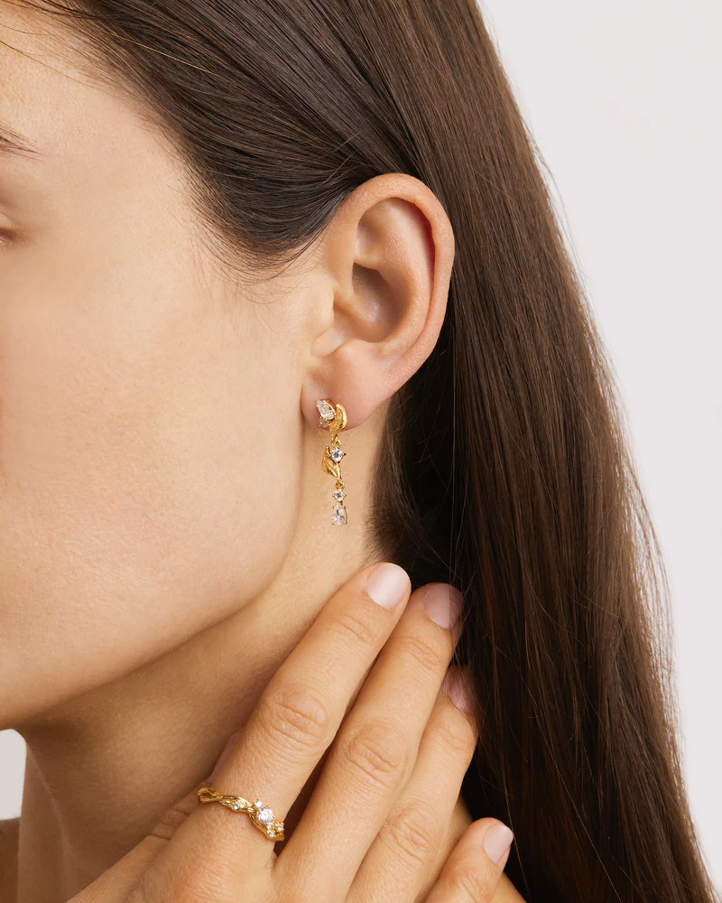 18k Gold Vermeil Through the Seasons Drop Earrings - Image 2