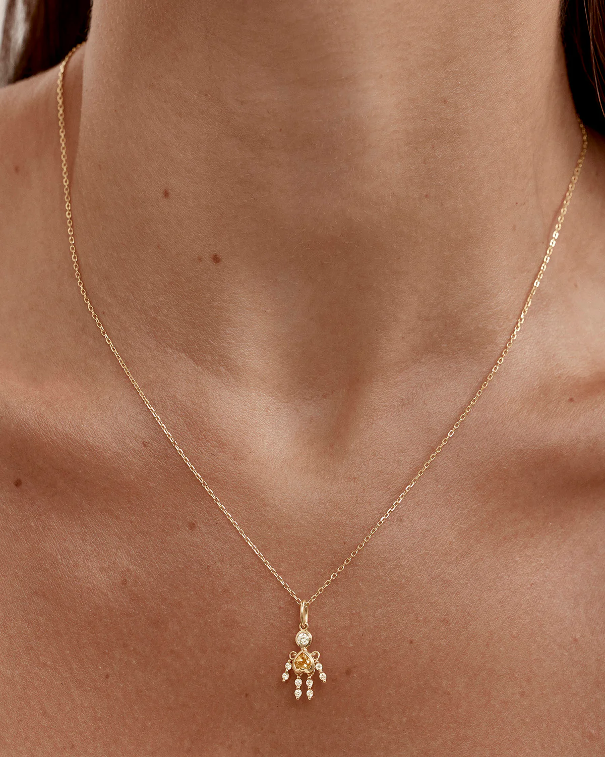 18k Gold Vermeil Tiny Dancer Pendant - Citrine - Image 2