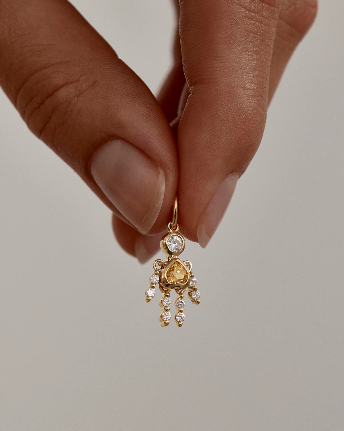 18k Gold Vermeil Tiny Dancer Pendant - Citrine - Image 3
