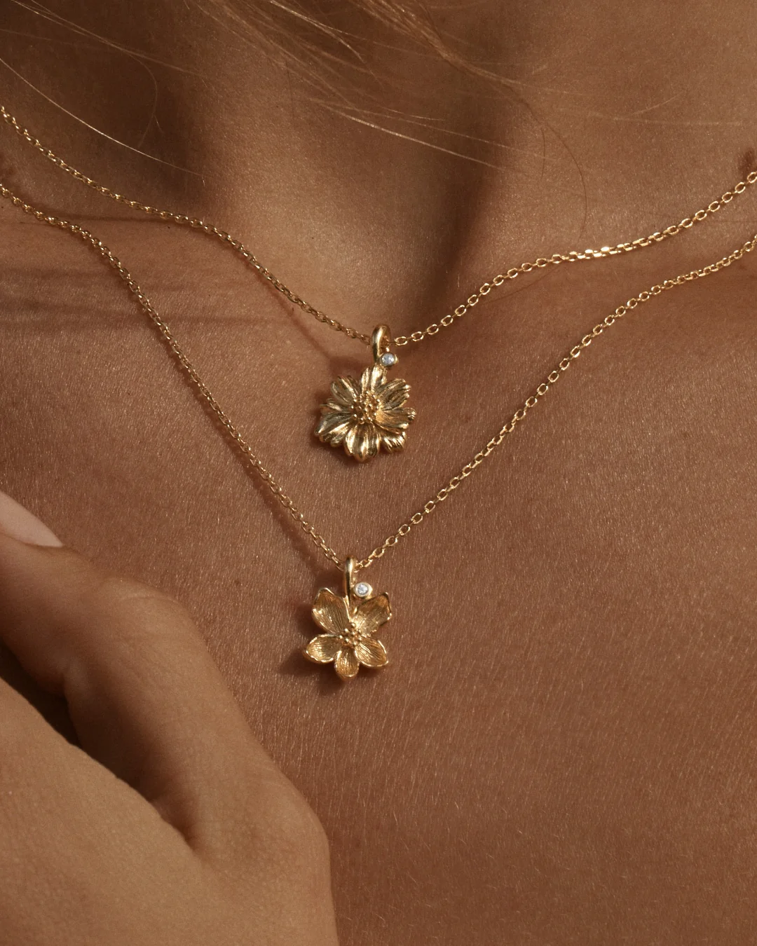 18k Gold Vermeil Violet February Birth Flower Necklace - Image 6