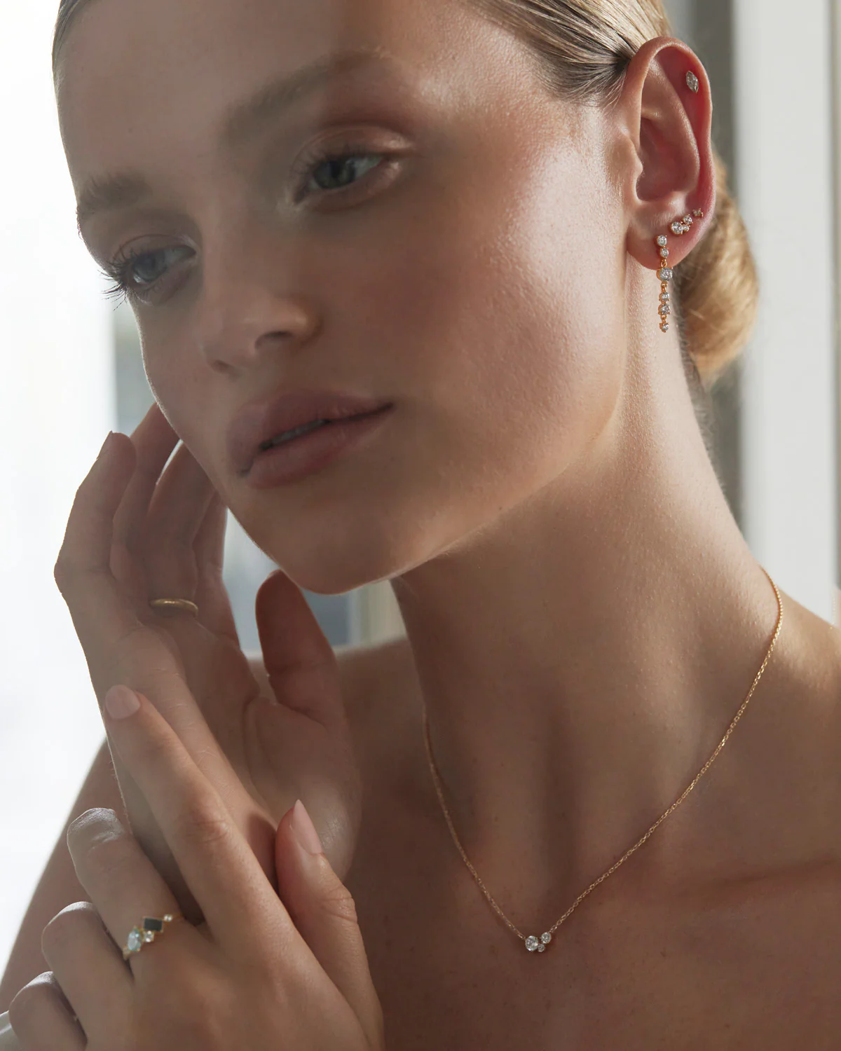 18k Gold Vermeil Whispers of Love Stud Earrings - Image 4