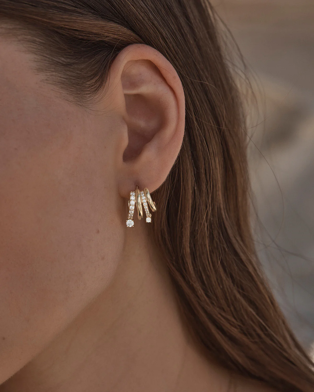 18k Gold Plated With Every Breath Illusion Hoops - Image 2