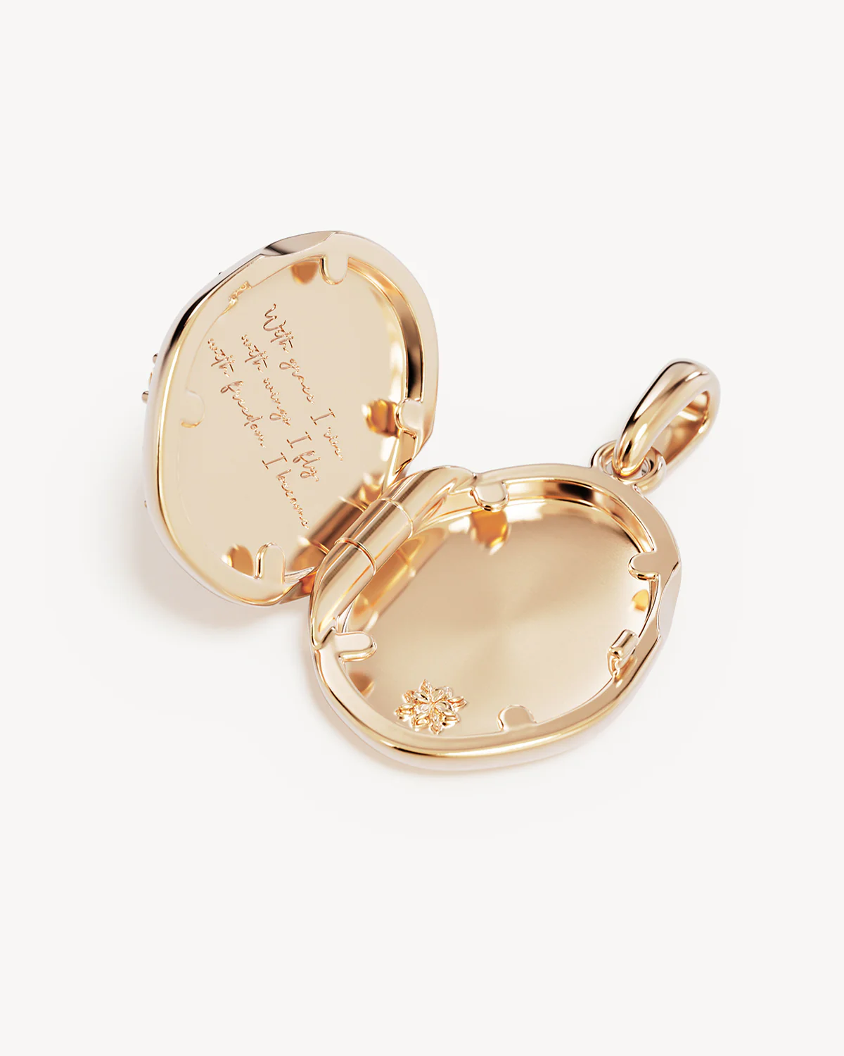 18k Gold Vermeil With Freedom I Become Locket Pendant - Image 3