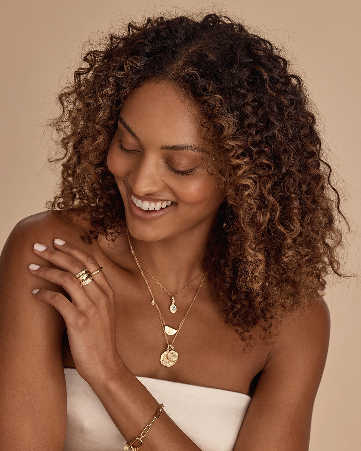 18k Gold Vermeil With Love Birthstone Annex Link Pendant - December - Image 3