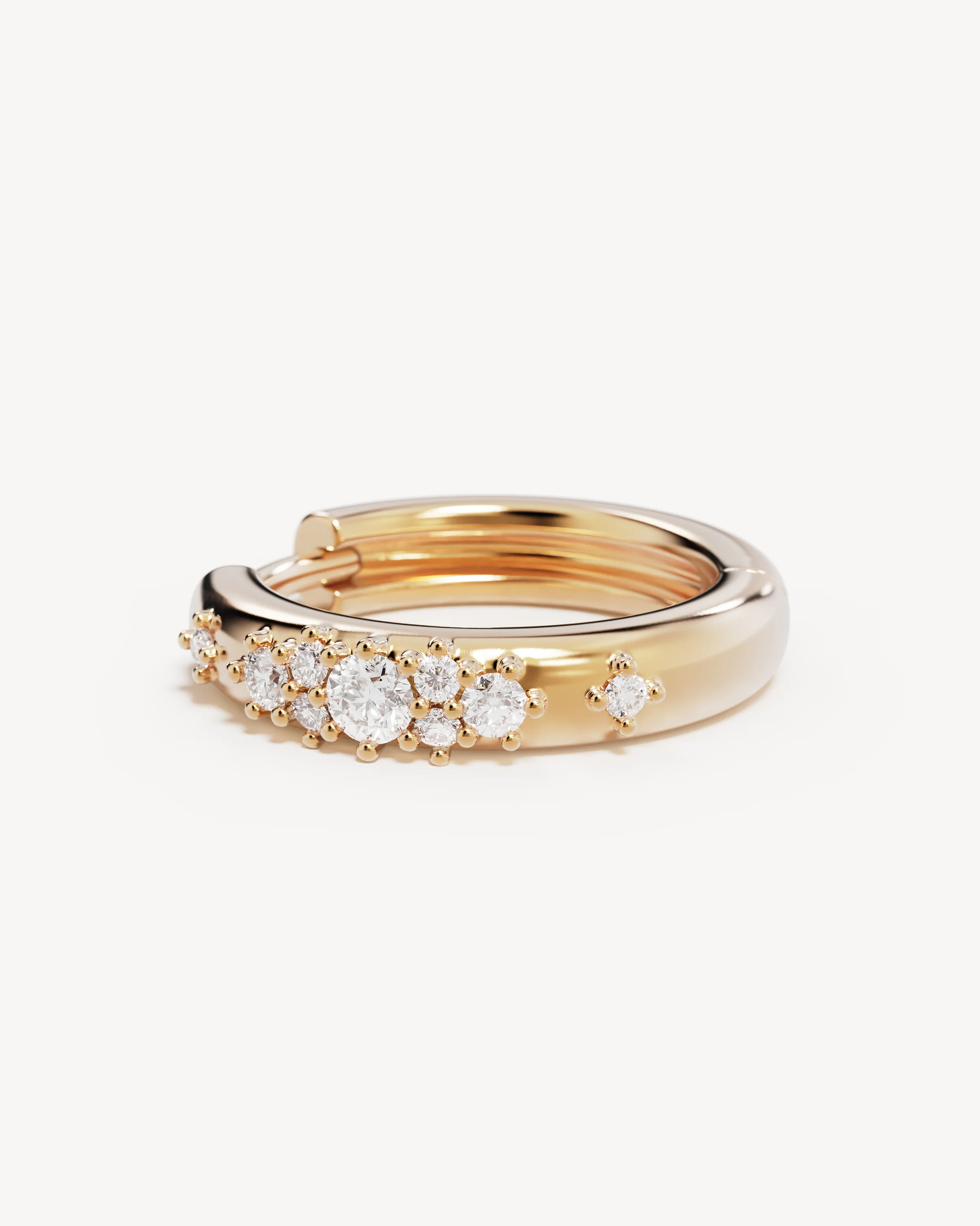 9k Solid Gold Beneath the Morning Light 0.1ct Lab-Grown Diamond Hoop - Image 3