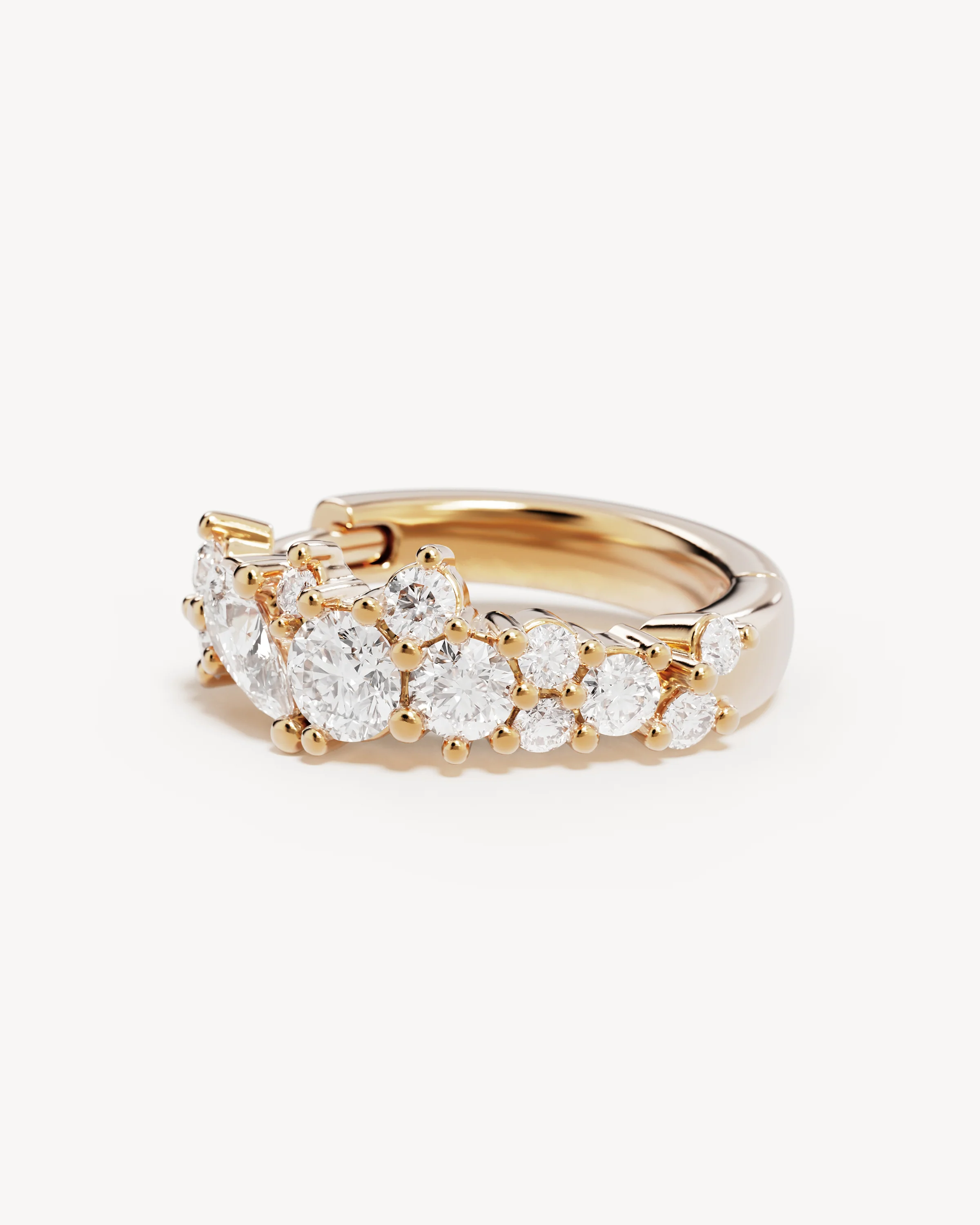 9k Solid Gold Sunkissed Stillness 0.29ct Lab-Grown Diamond Hoop - Image 3