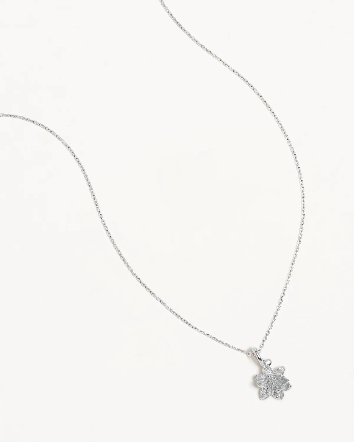 Sterling Silver Water Lily July Birth Flower Necklace - Image 3