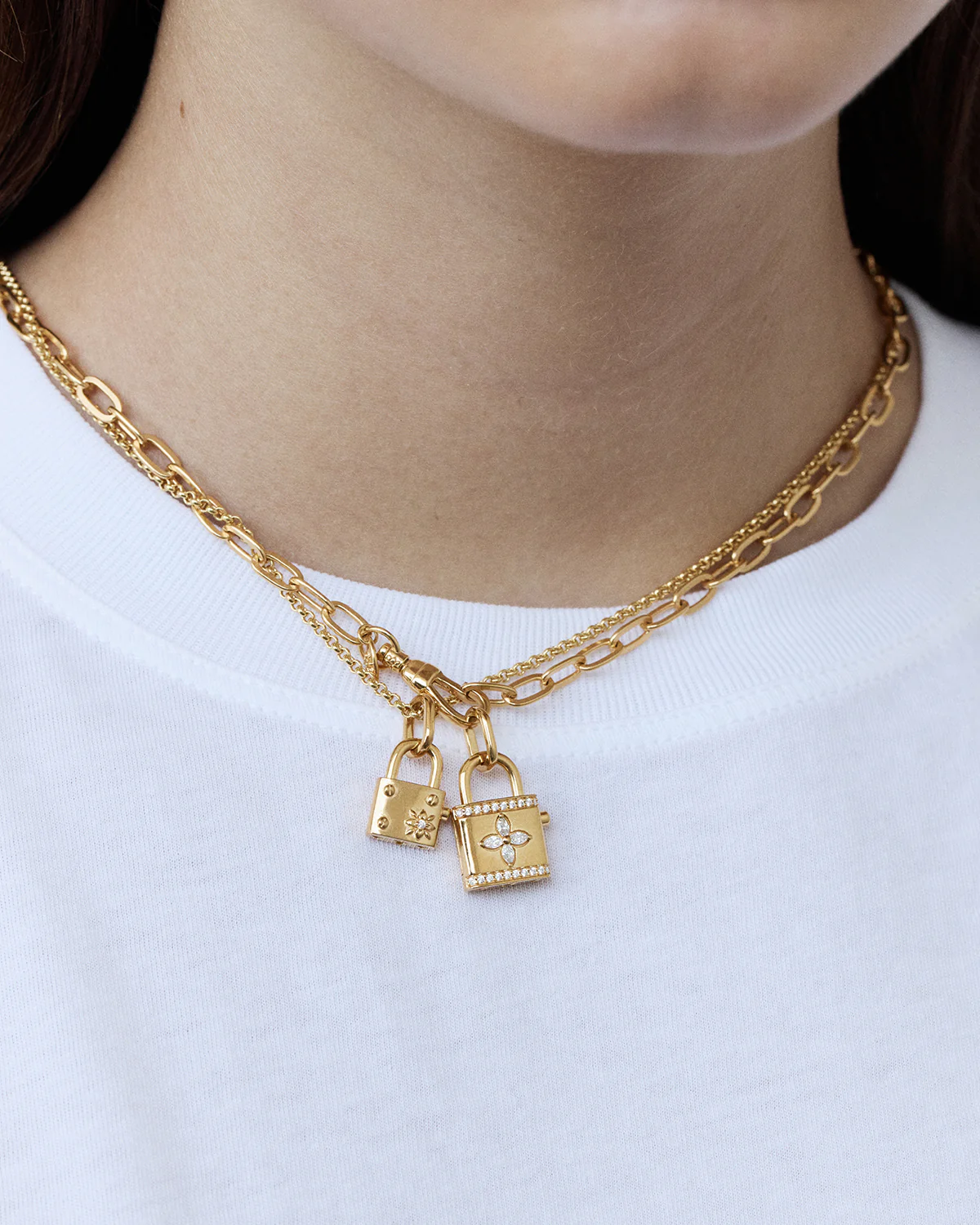 18k Gold Vermeil Bloom With You Lotus Padlock Pendant - Image 5
