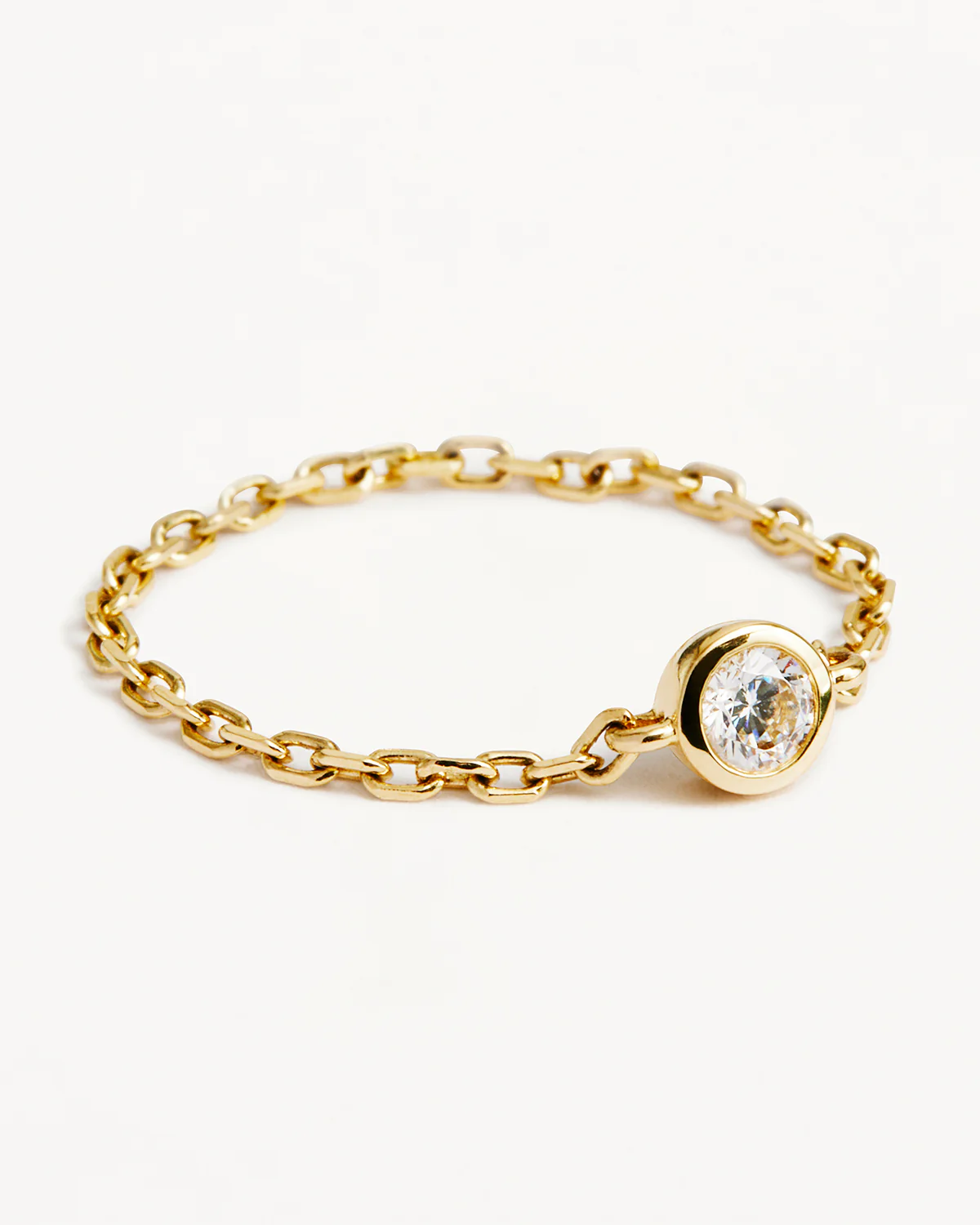 9k Solid Gold Celestial Lab-Grown Diamond Chain Ring - Image 3