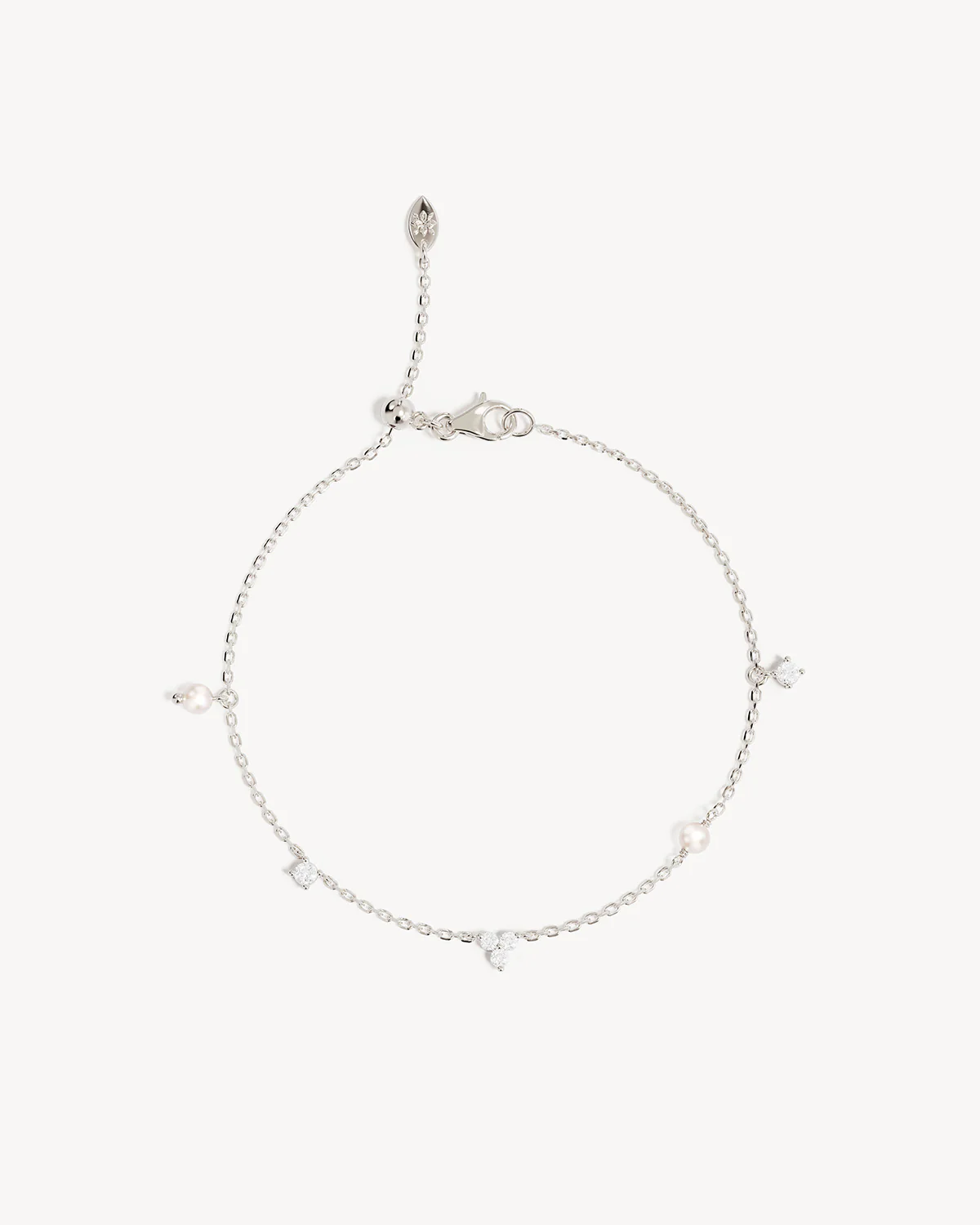 Sterling Silver Moonlit Bloom Pearl Bracelet - Image 3