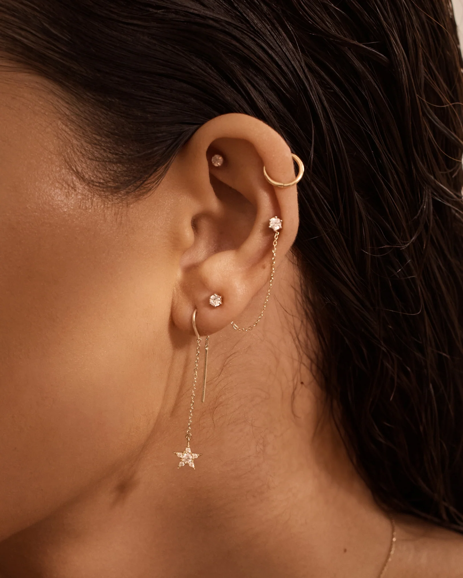 9k Solid Gold Earring Threader - 4cm - Image 4