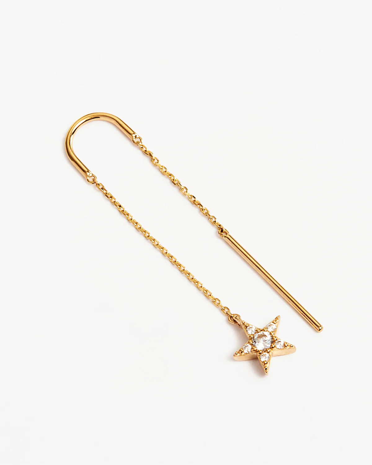 9k Solid Gold Estelle Lab-Grown Diamond Thread Earring - Image 3