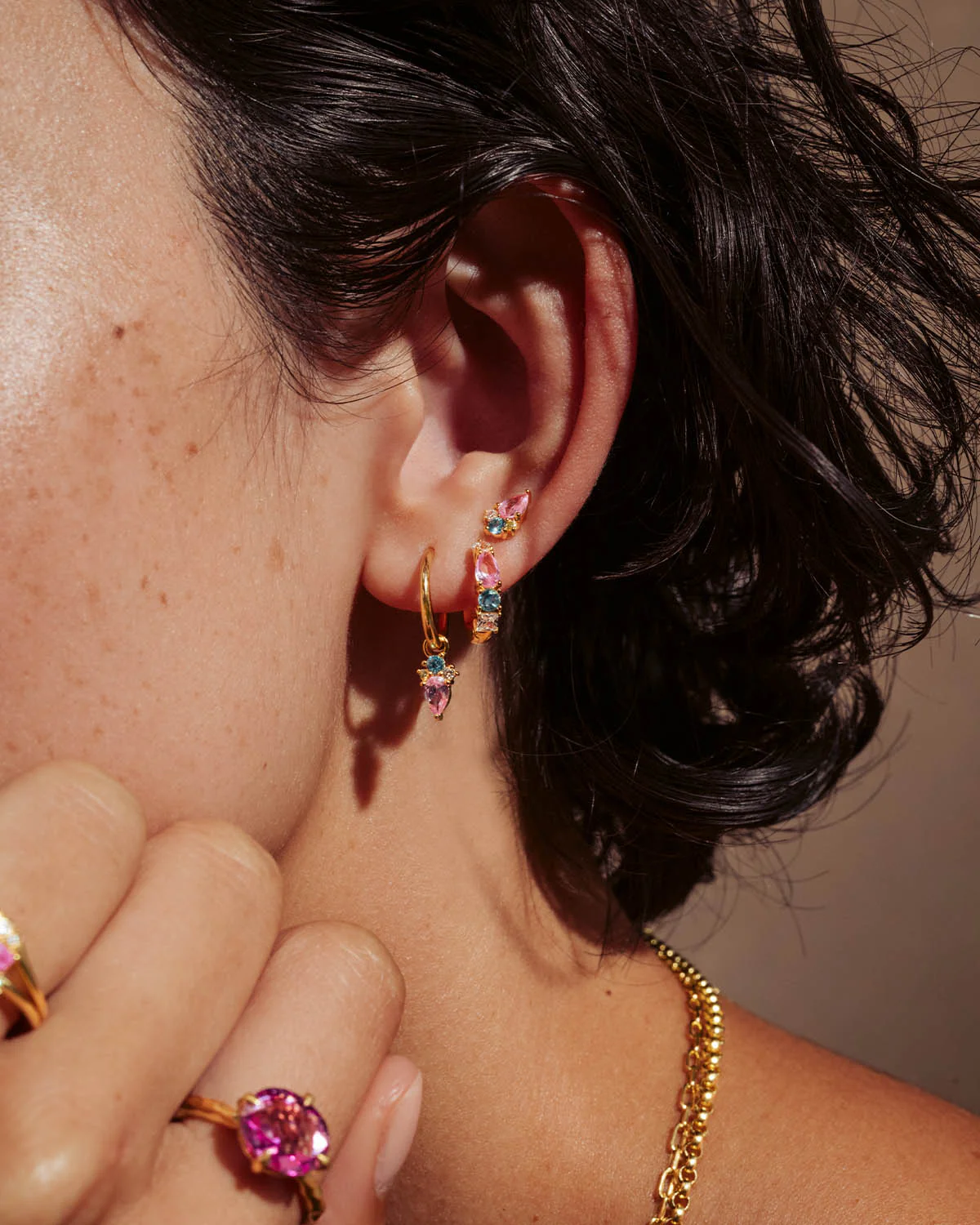 18k Gold Vermeil Cherish Deeply Hoops - Image 5