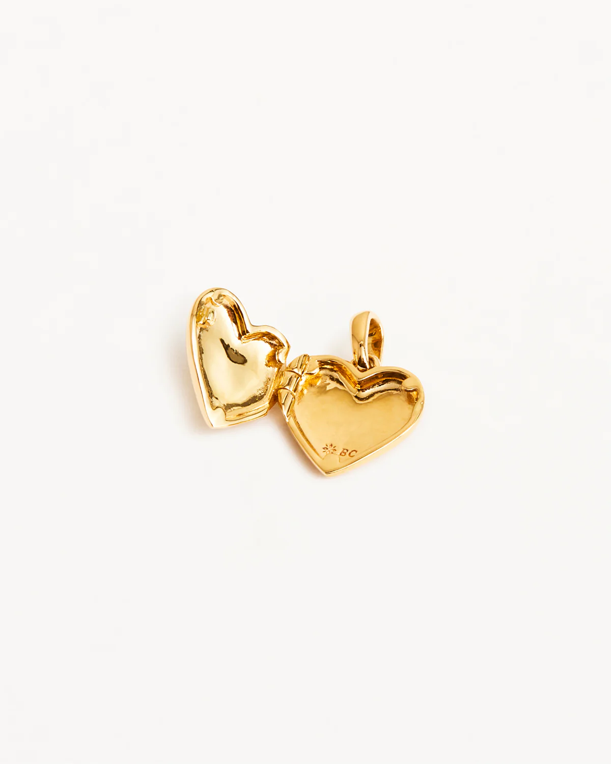 18k Gold Vermeil Heart Lotus Locket Pendant - Image 3
