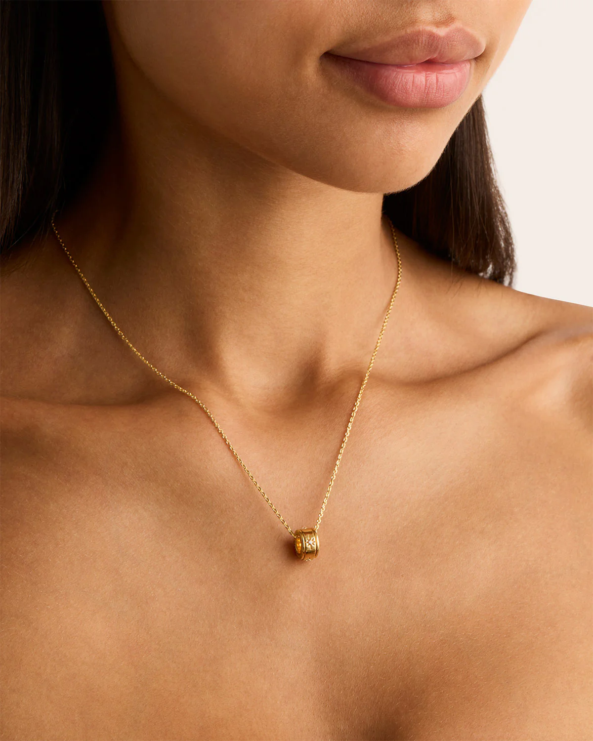 18k Gold Vermeil I Am Loved Spinning Meditation Necklace - Image 2