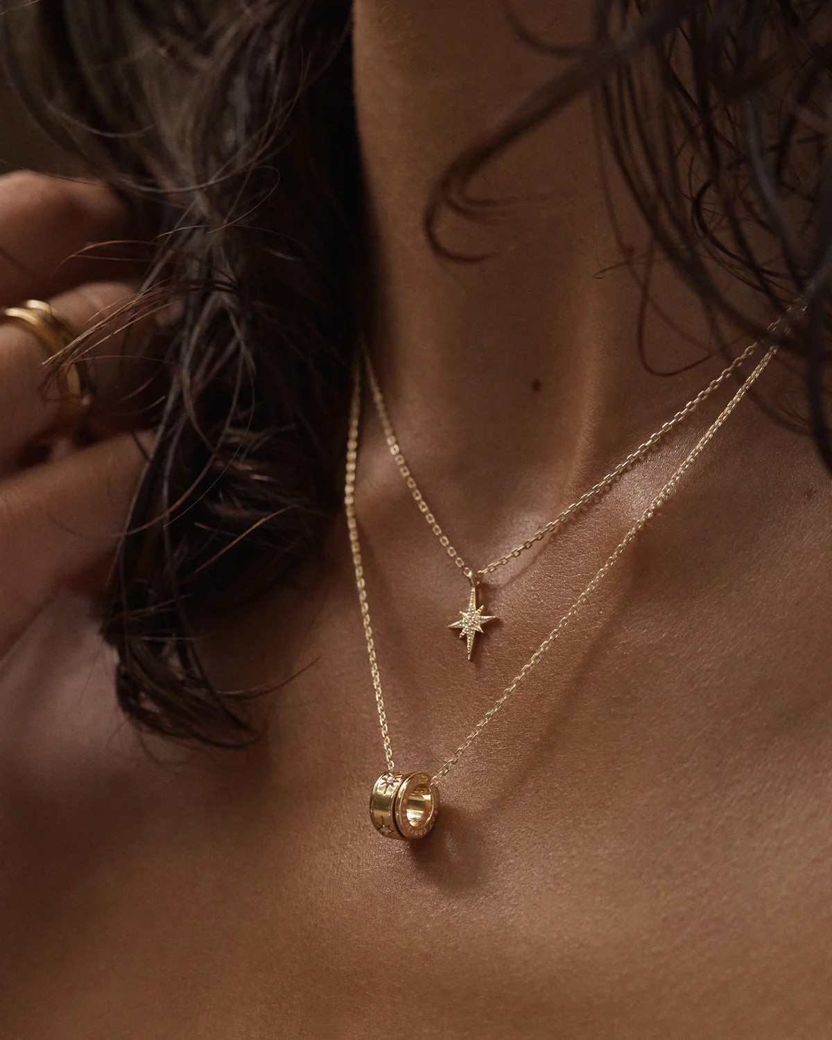 18k Gold Vermeil I Am Loved Spinning Meditation Necklace - Image 4