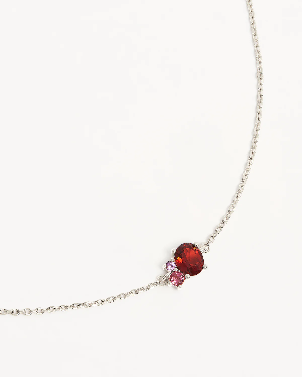 Sterling Silver Kindred Birthstone Bracelet - January - Image 3
