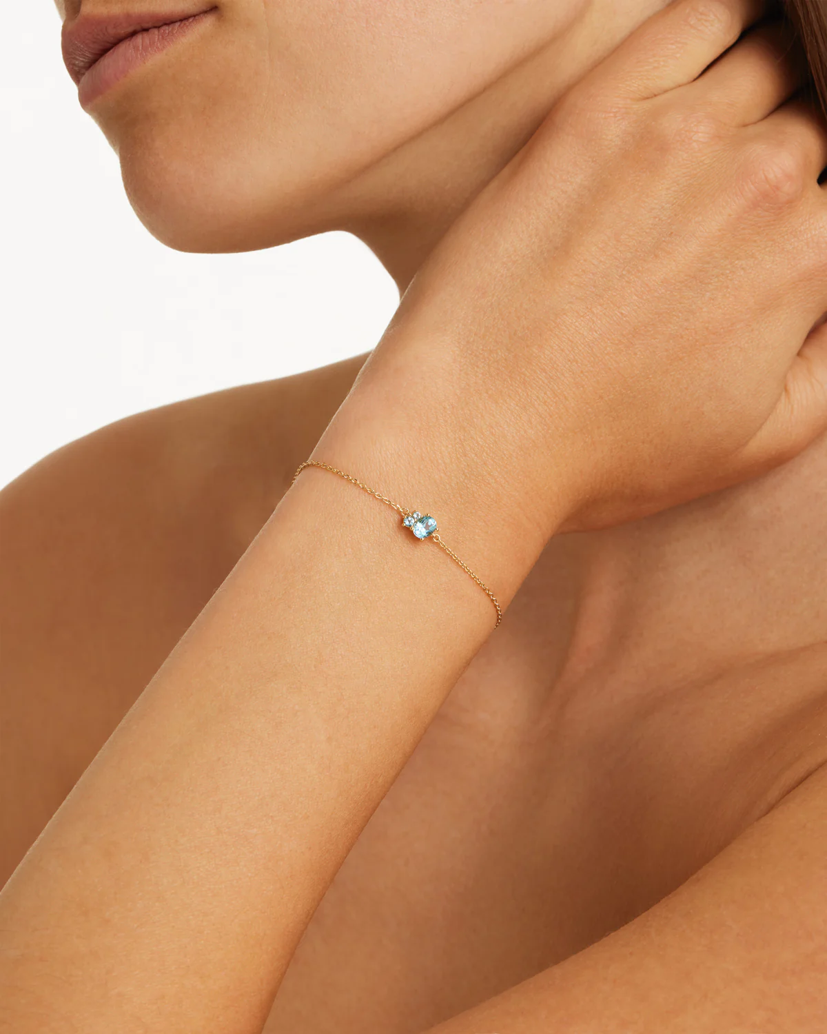 18k Gold Vermeil Kindred Birthstone Bracelet - March - Image 2