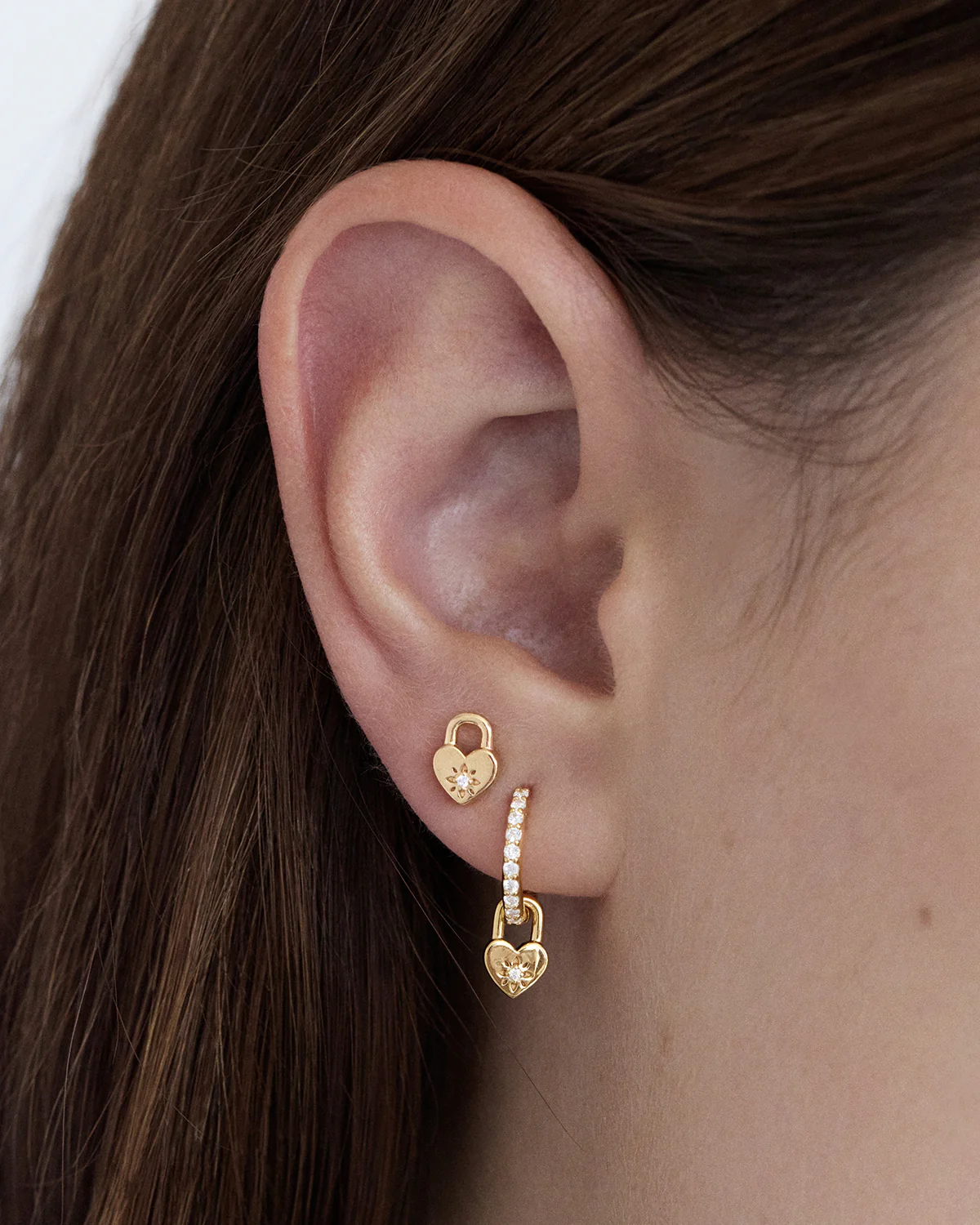 18k Gold Vermeil Love Unlocked Padlock Hoops - Image 4