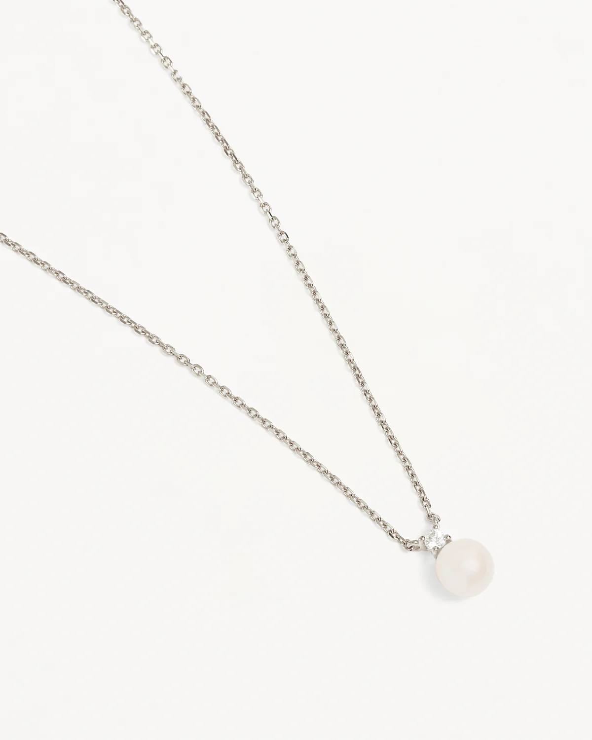 Sterling Silver Moments With You Pearl Necklace