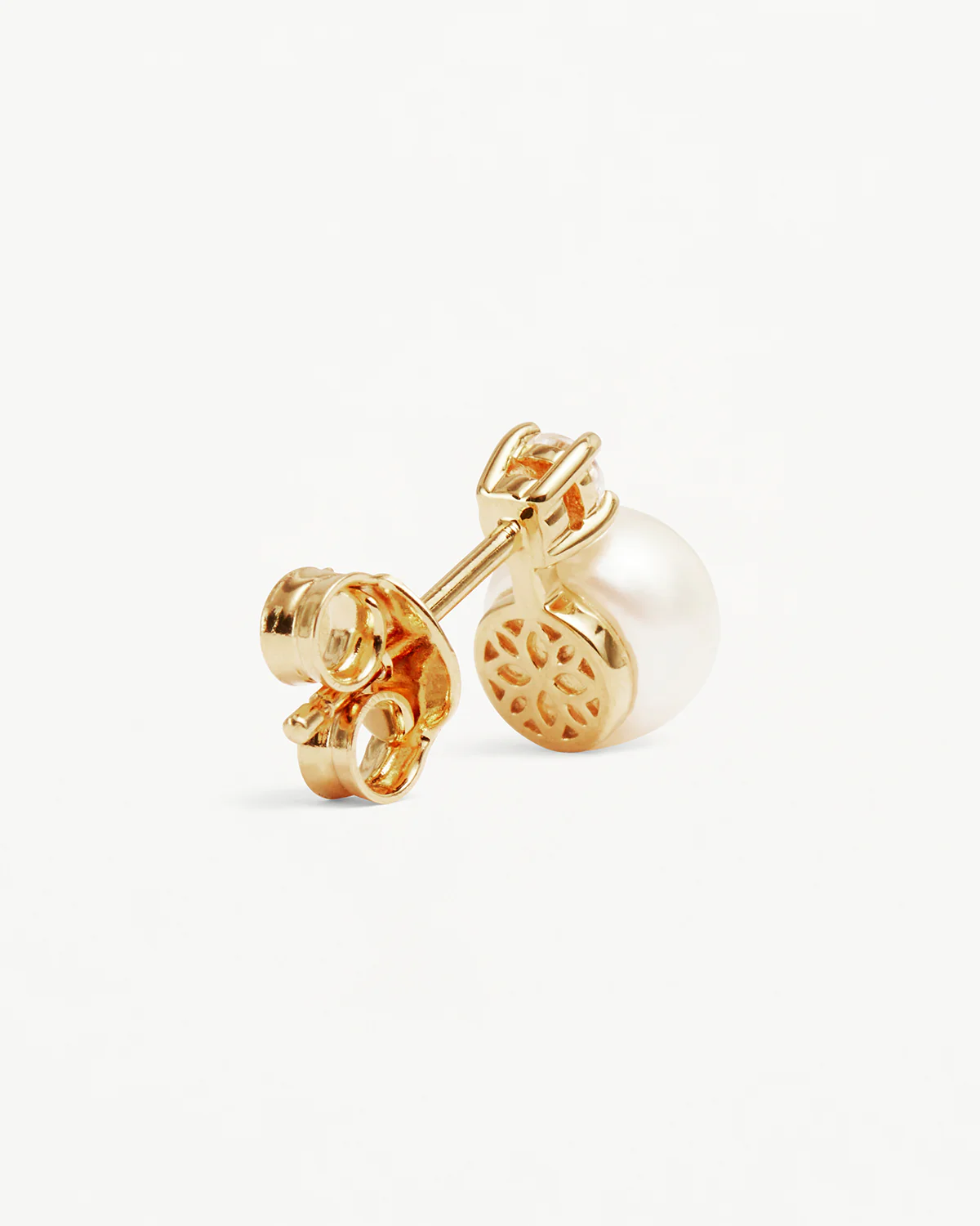 18k Gold Vermeil Moments With You Pearl Stud Earrings - 6mm - Image 3