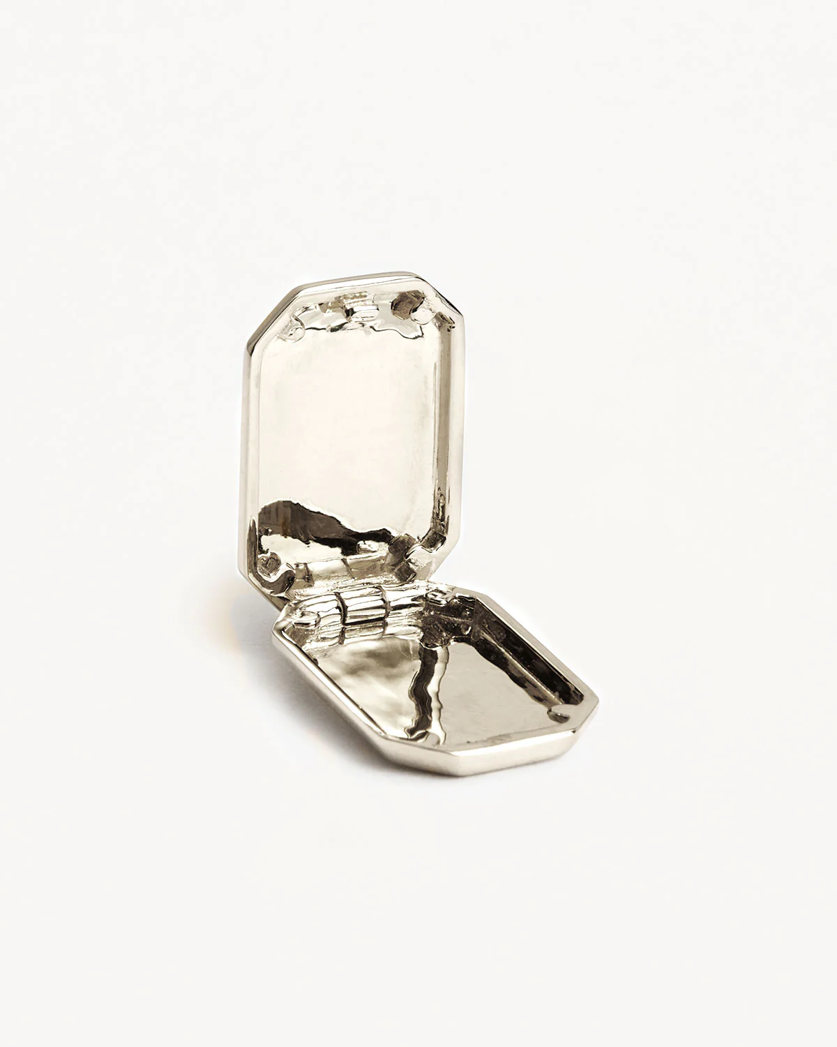 Sterling Silver Rectangular Lotus Locket Pendant - Image 3
