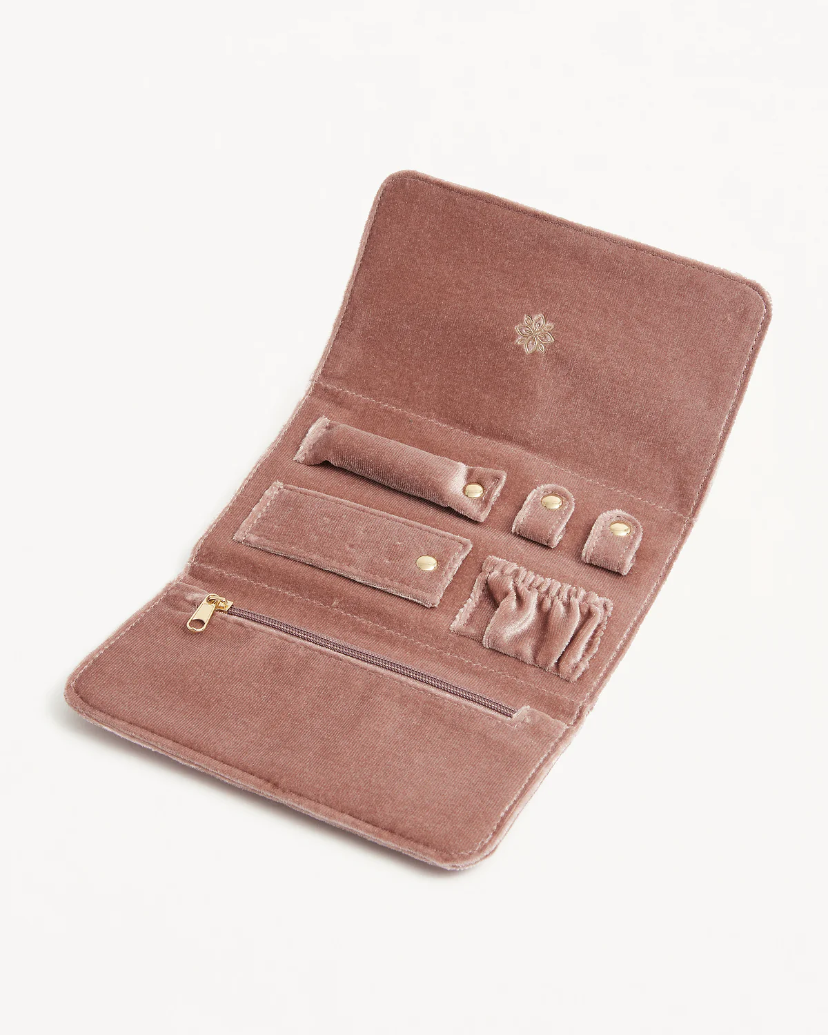 Soft Travel Jewellery Roll - Dusty Rose - Image 3