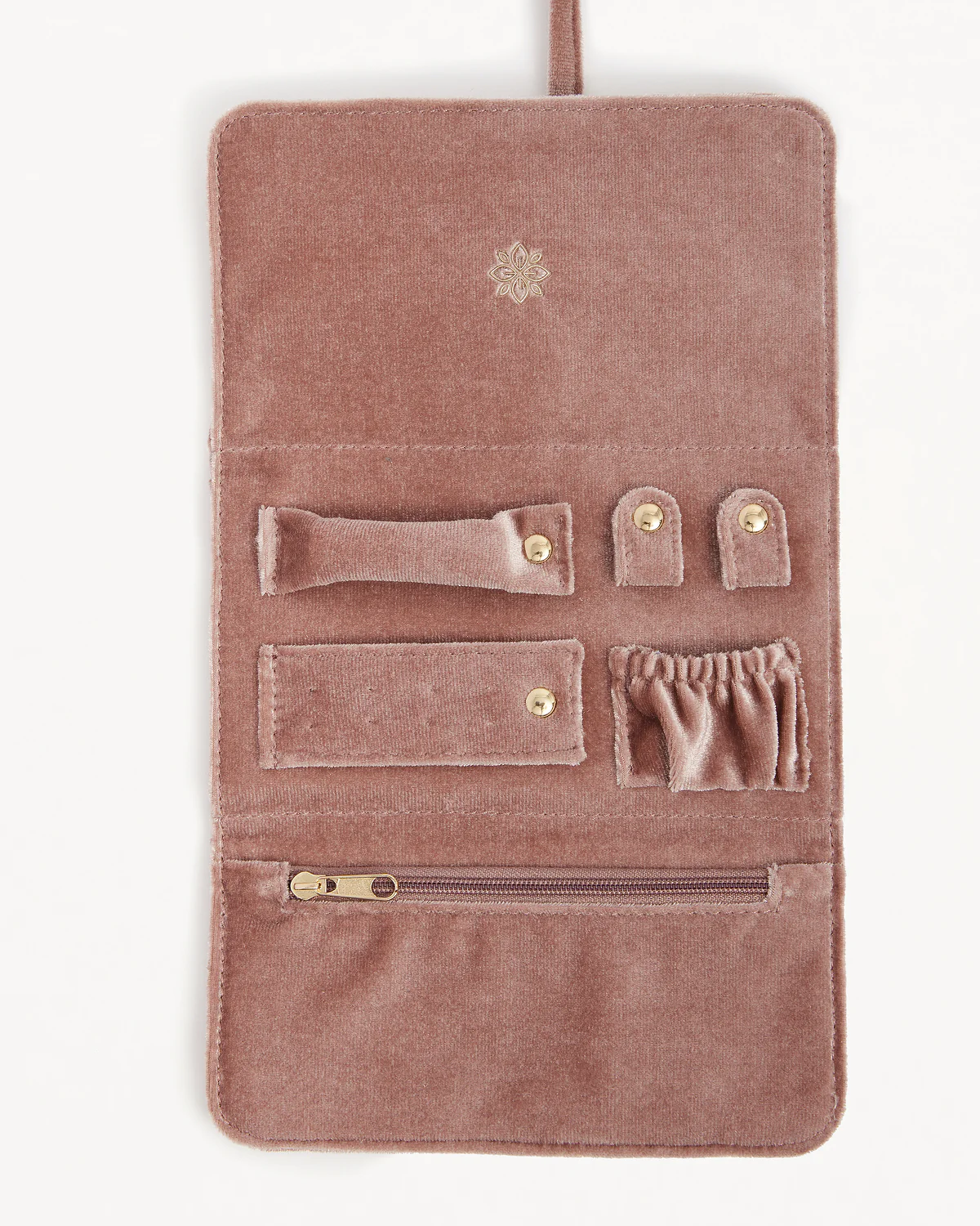 Soft Travel Jewellery Roll - Dusty Rose - Image 5