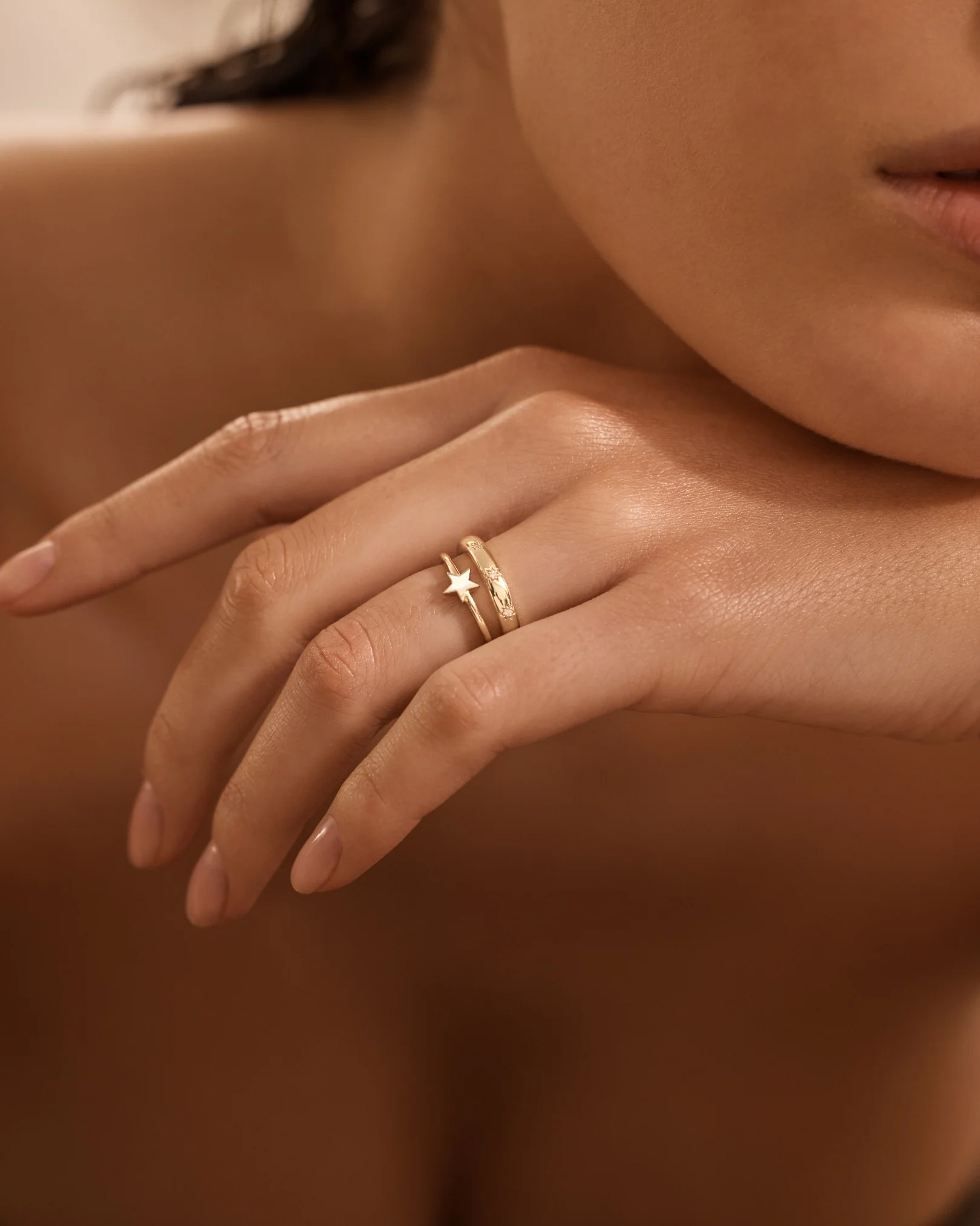9k Solid Gold Stargazer Lab-Grown Diamond Ring - Image 4