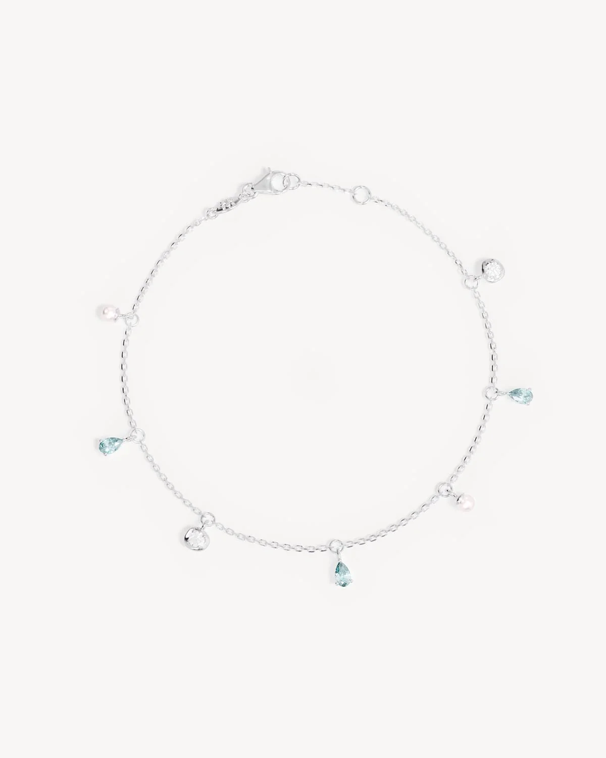 Sterling Silver Breathe in Stillness Anklet