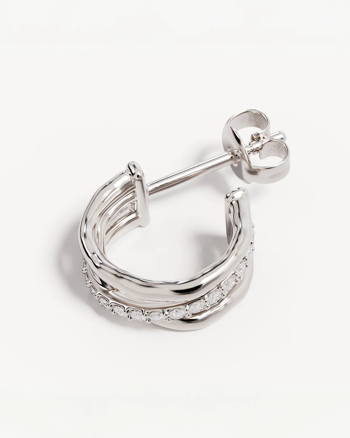 Sterling Silver Entwined Hearts Hoops - Image 3