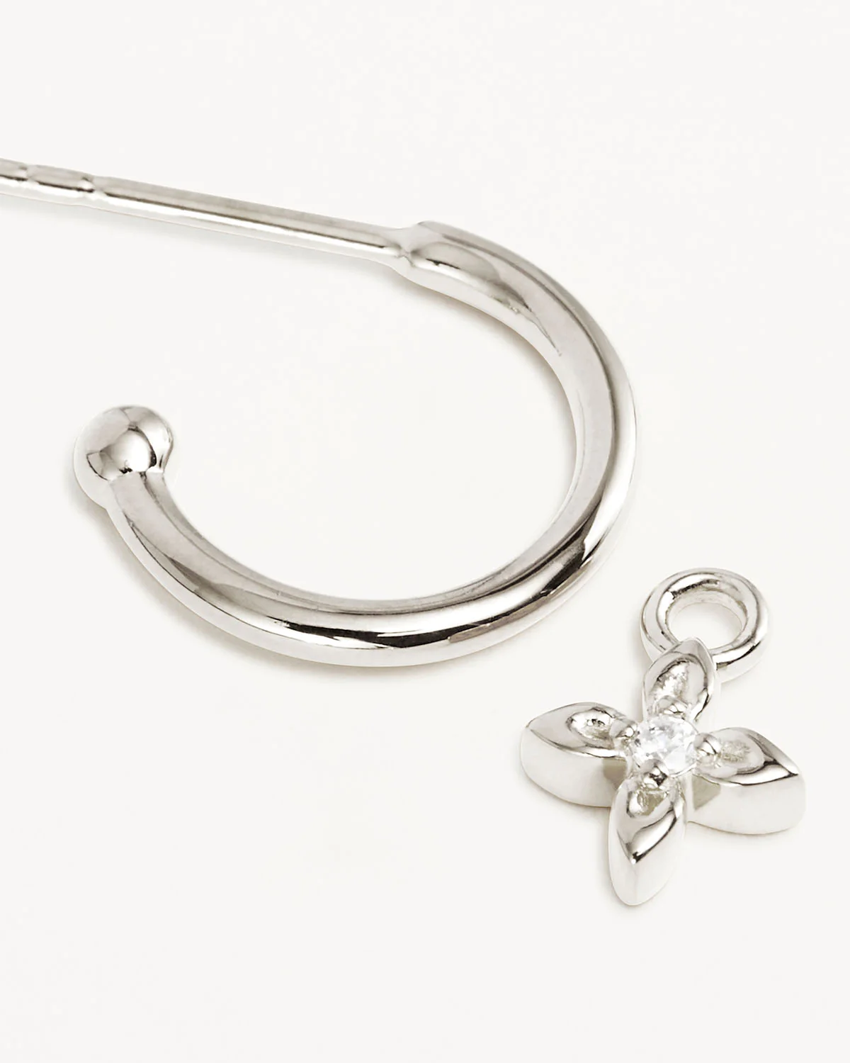 Sterling Silver Live in Light Hoop Earrings - Image 3
