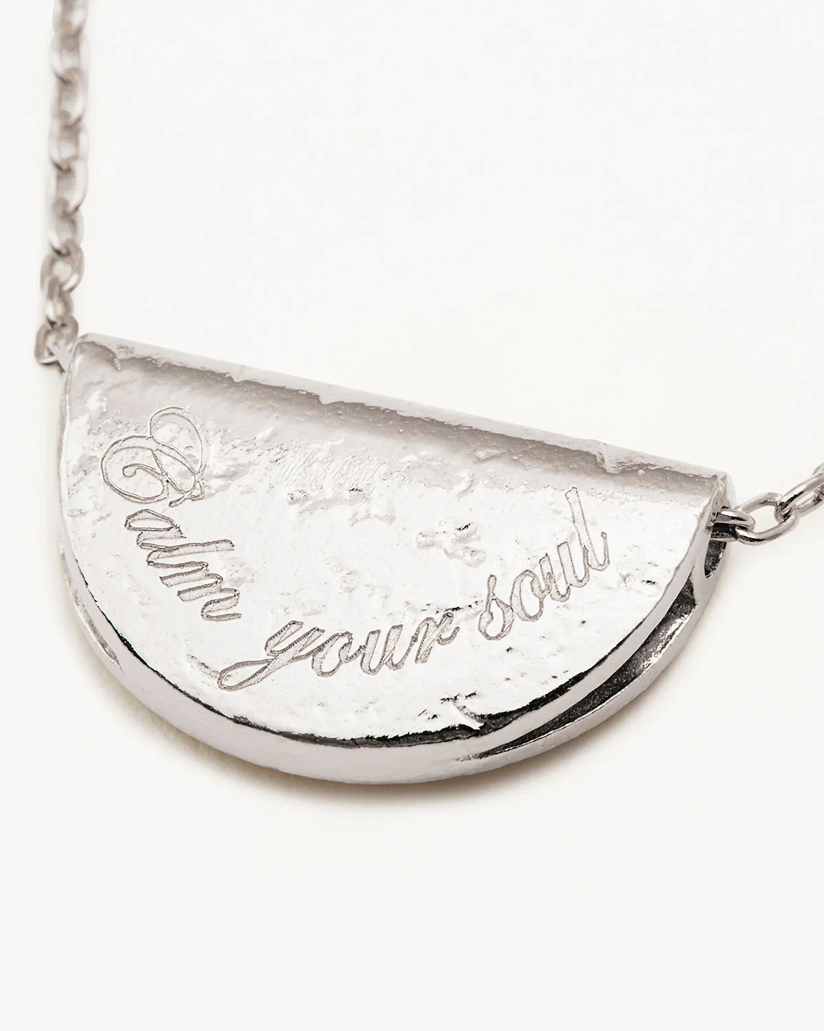 Sterling Silver Lotus Birthstone Necklace - March - Aquamarine - Image 4