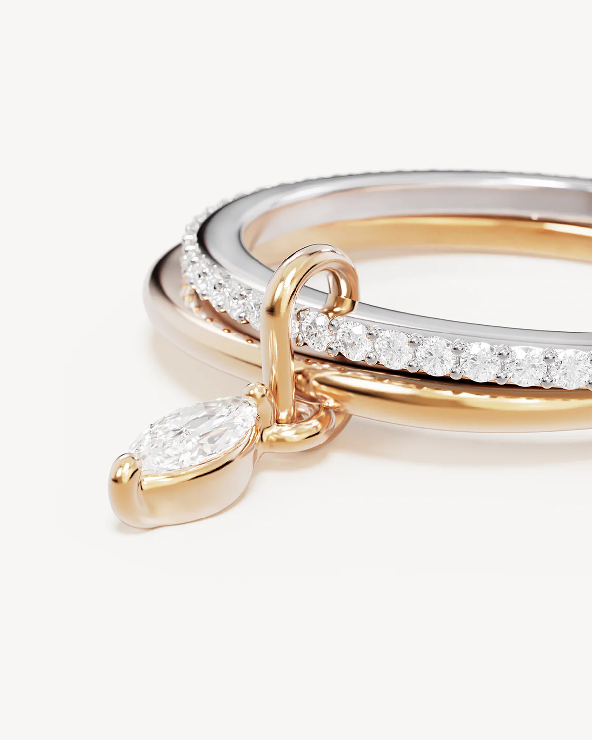18k Gold Vermeil Two-Tone Connected Souls Ring